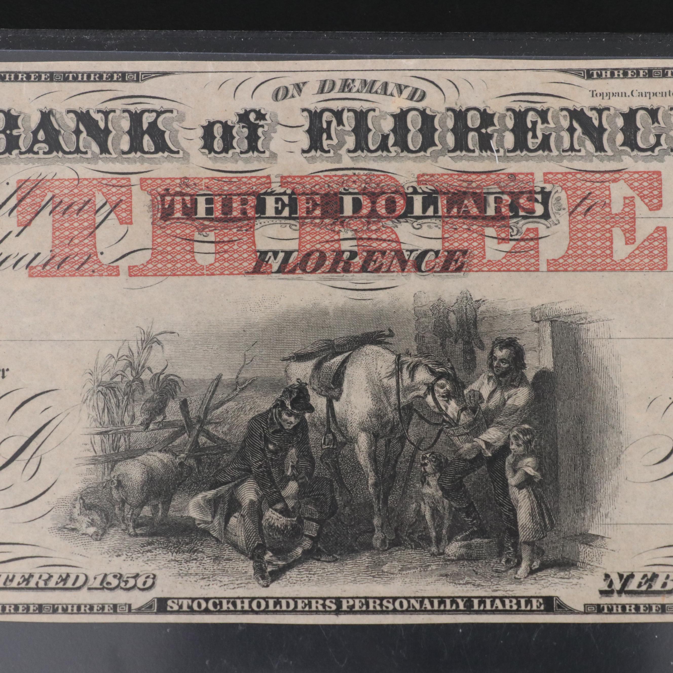 Four Obsolete Bank Notes From Iowa and Nebraska All Before the Civil War