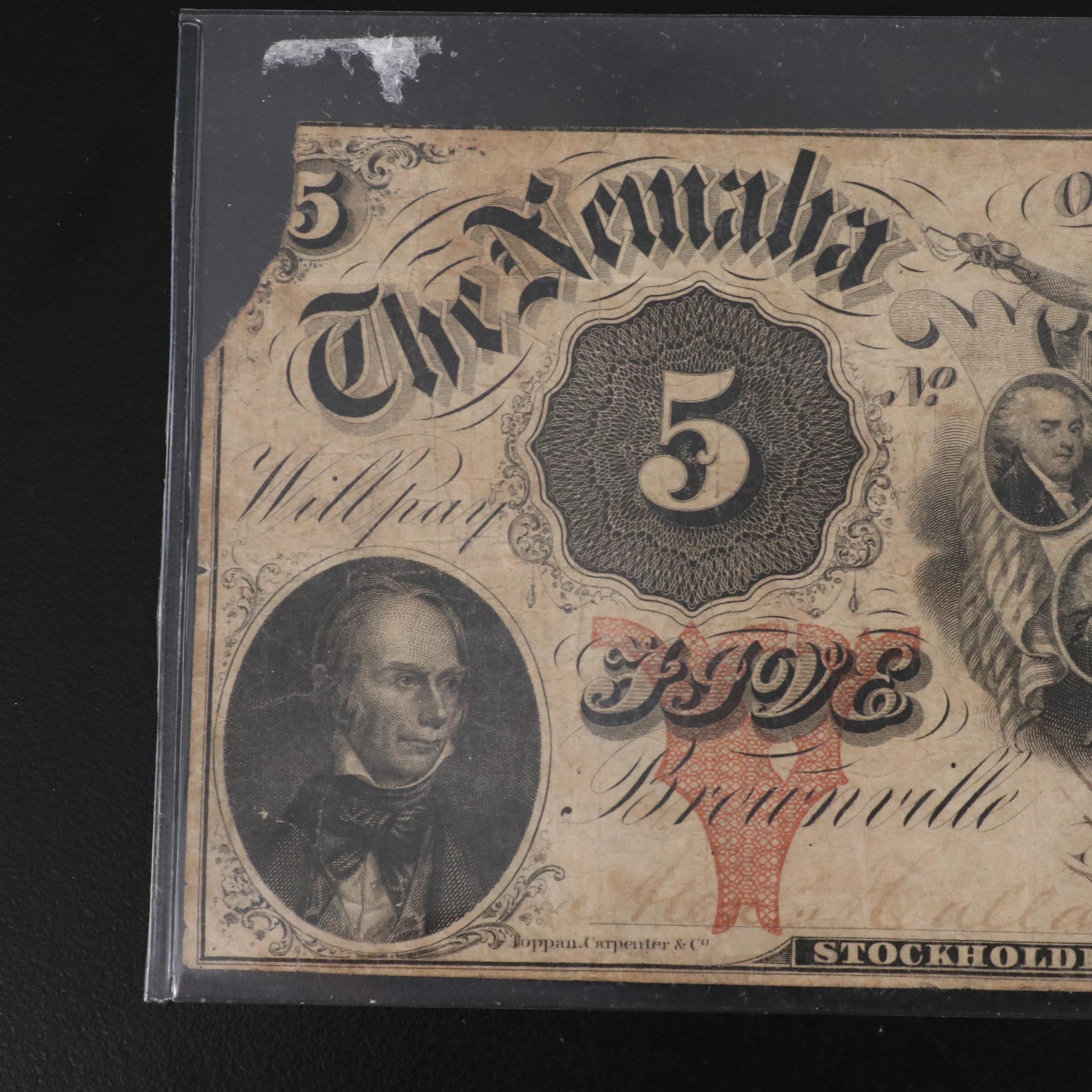 Four Obsolete Bank Notes From Iowa and Nebraska All Before the Civil War