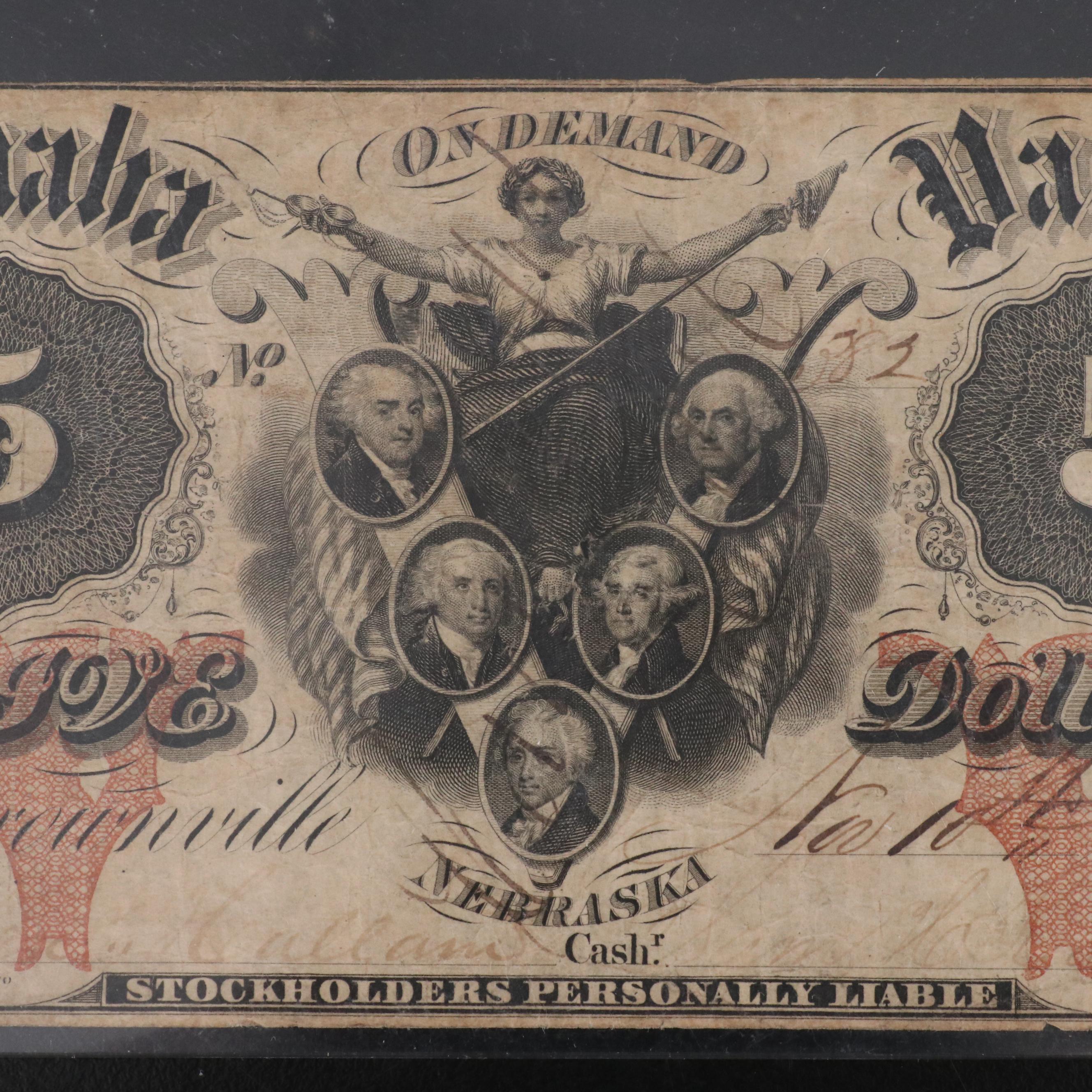 Four Obsolete Bank Notes From Iowa and Nebraska All Before the Civil War