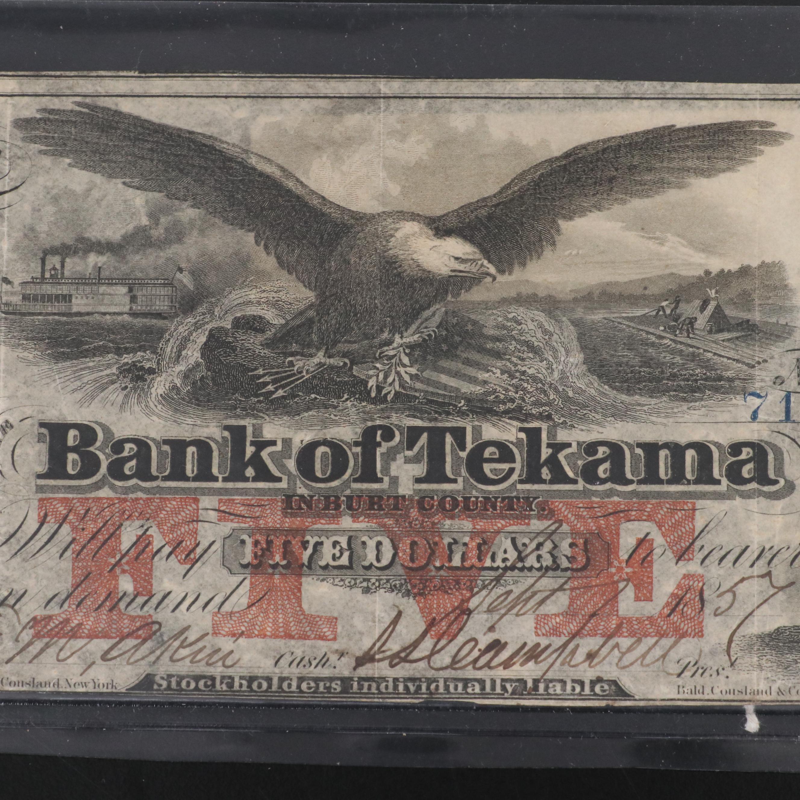 Four Obsolete Bank Notes From Iowa and Nebraska All Before the Civil War