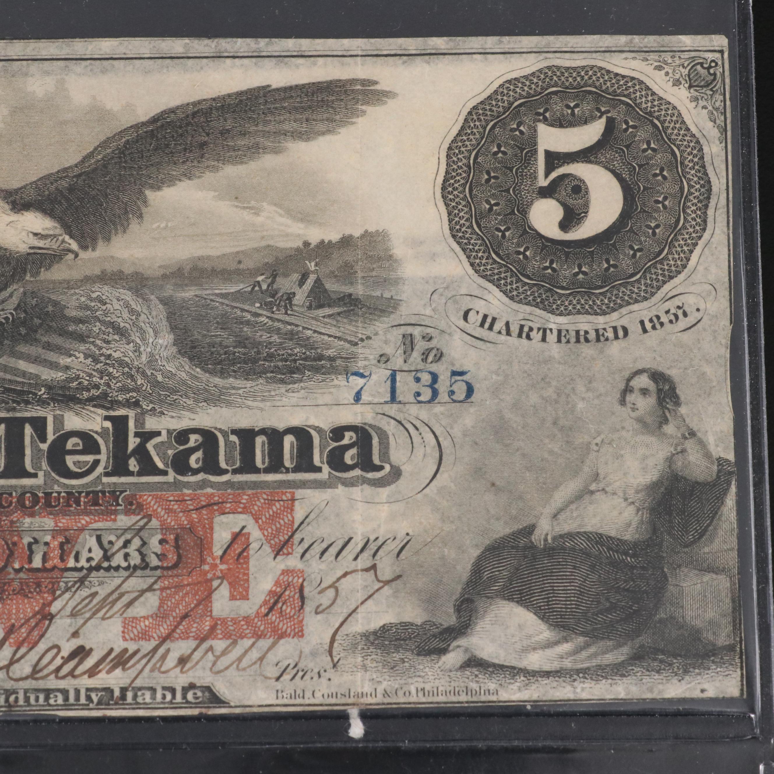Four Obsolete Bank Notes From Iowa and Nebraska All Before the Civil War