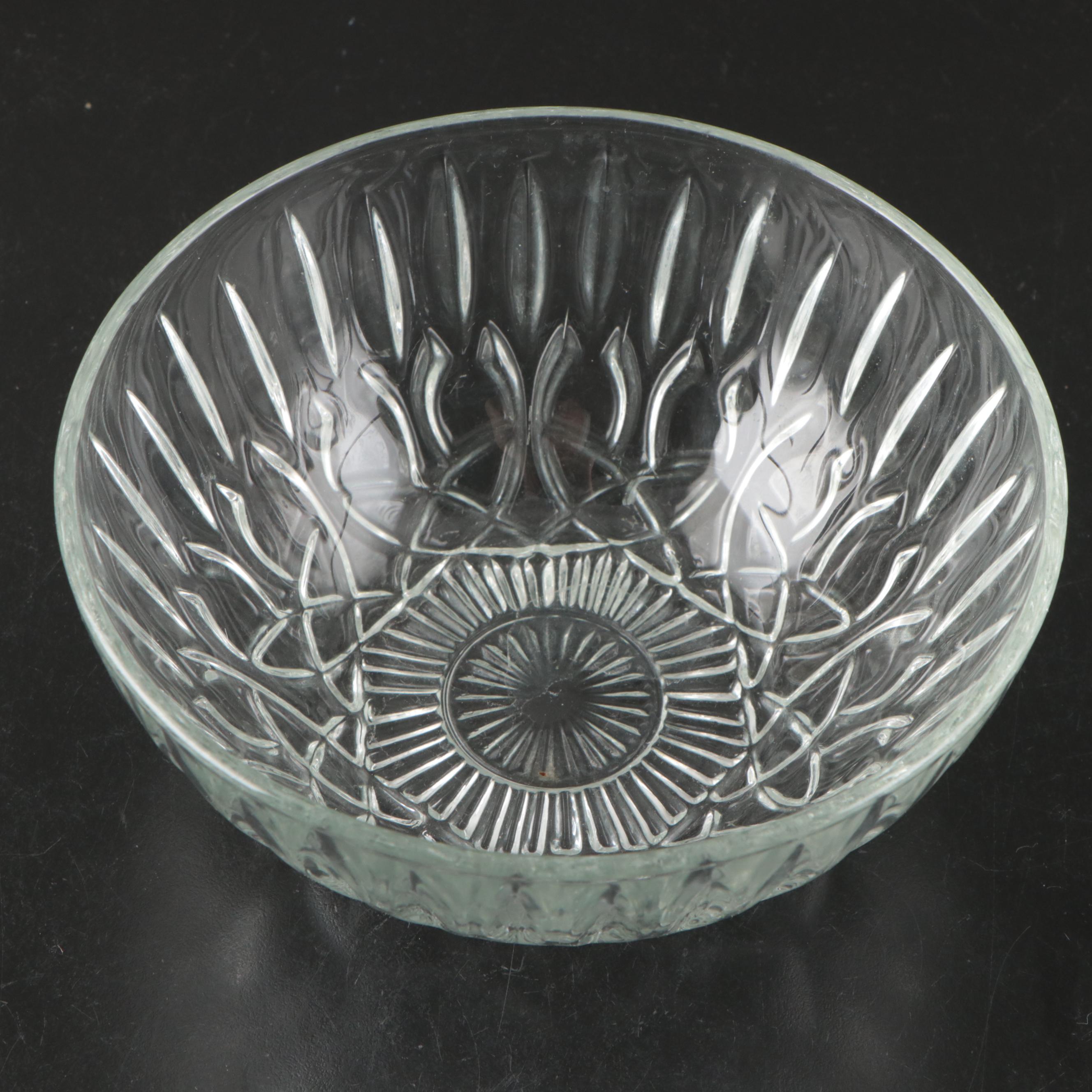 Indiana Glass "Laurel" Handled Bowl with More Glass Serveware