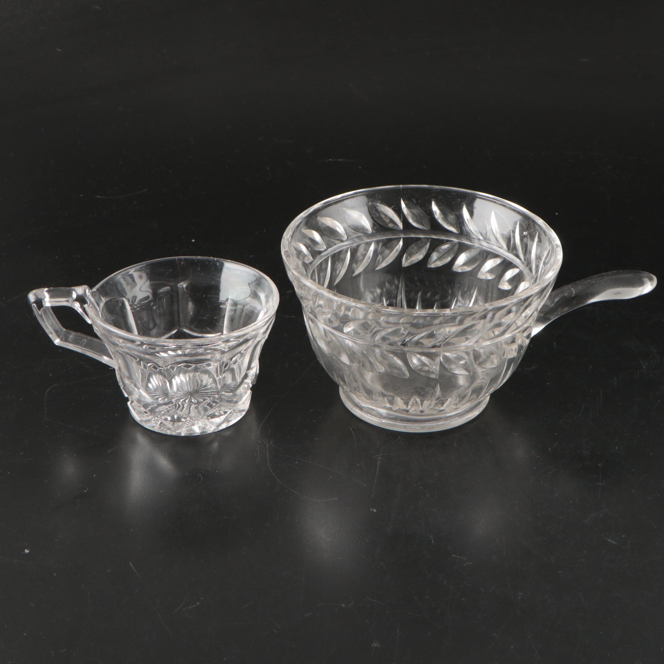 Indiana Glass "Laurel" Handled Bowl with More Glass Serveware