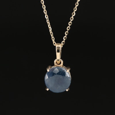 14K 2.20 CT Sapphire Pendant Necklace
