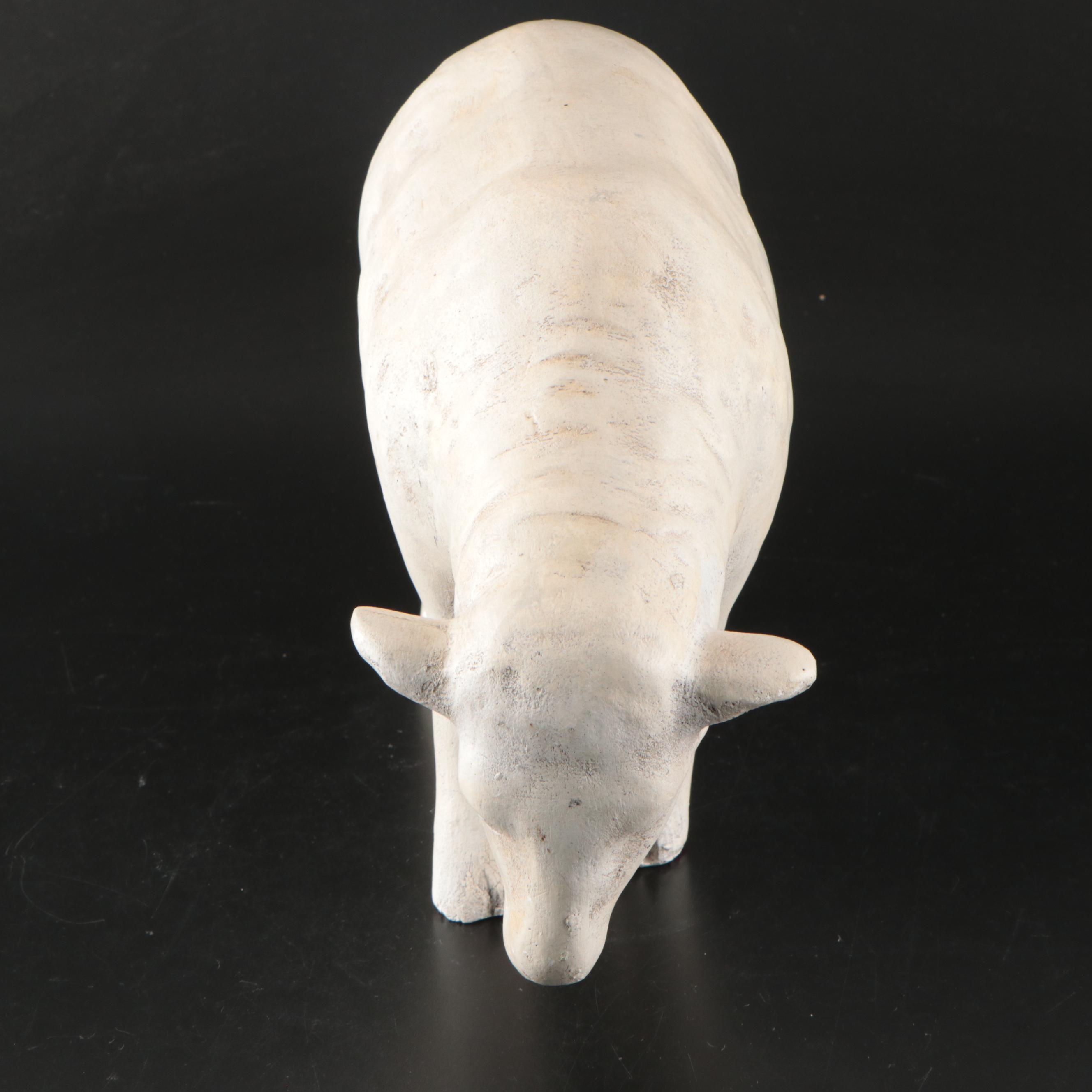 Cast Plaster Sheep Figurine