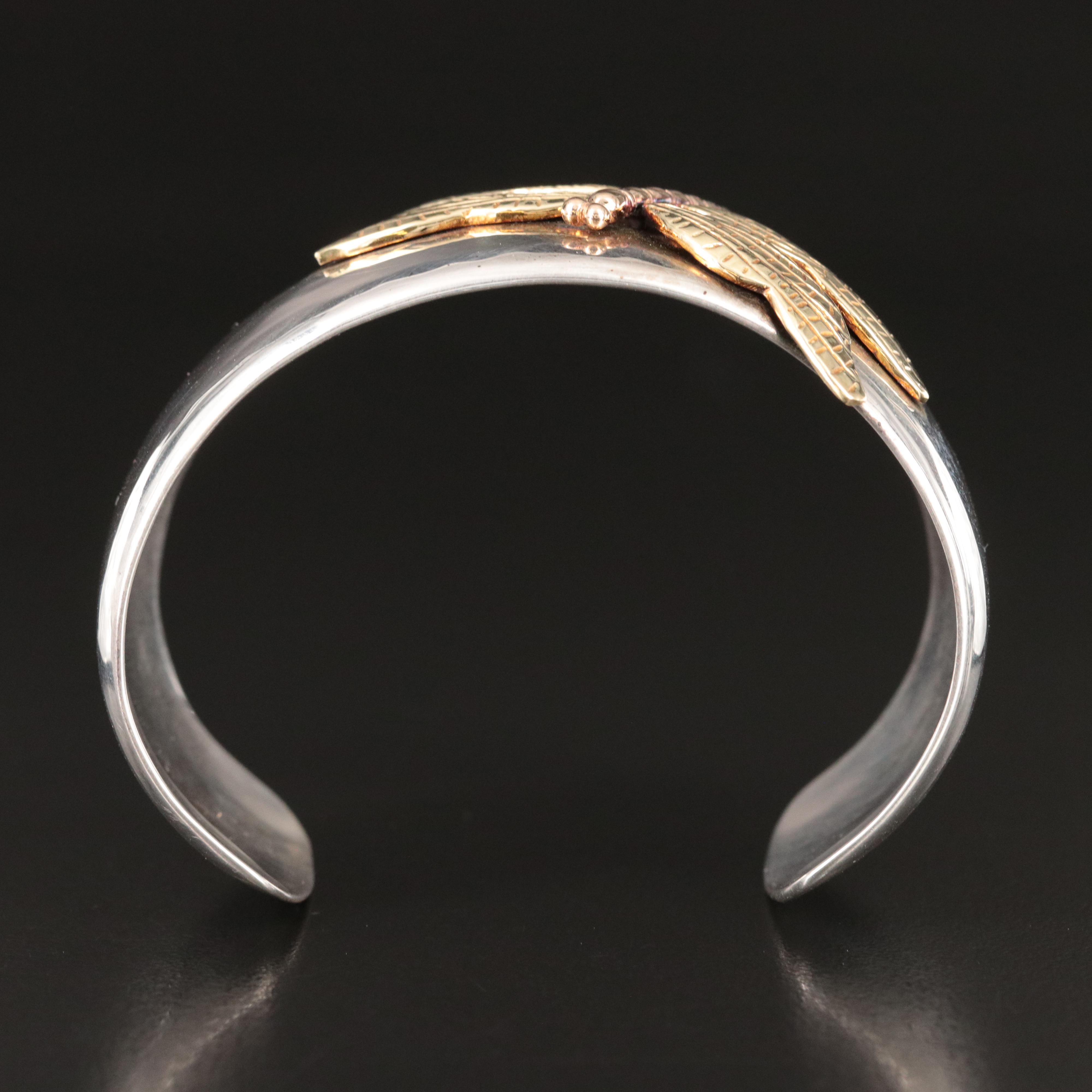 Tiffany & Co. Sterling and 18K Dragonfly Cuff Bracelet