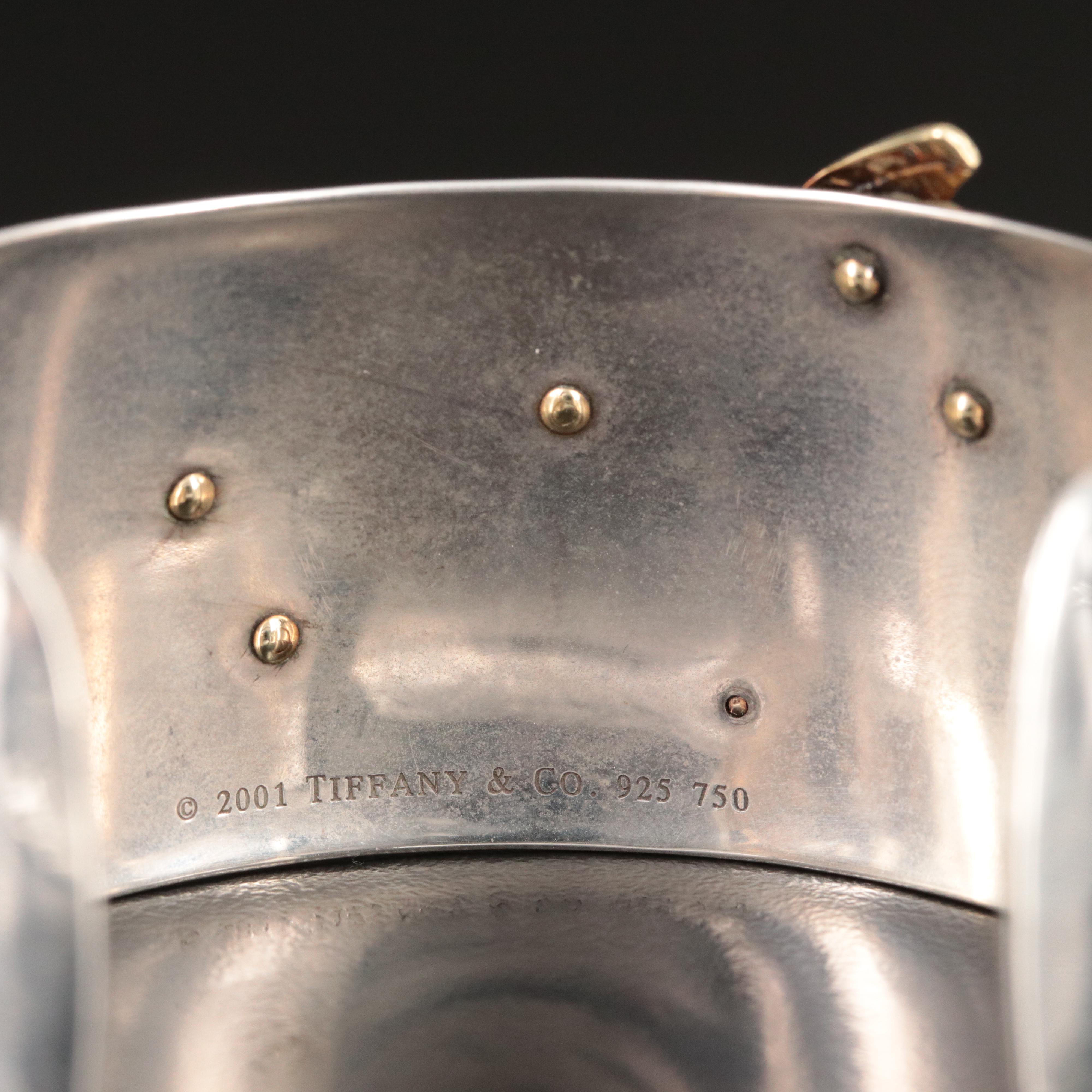 Tiffany & Co. Sterling and 18K Dragonfly Cuff Bracelet