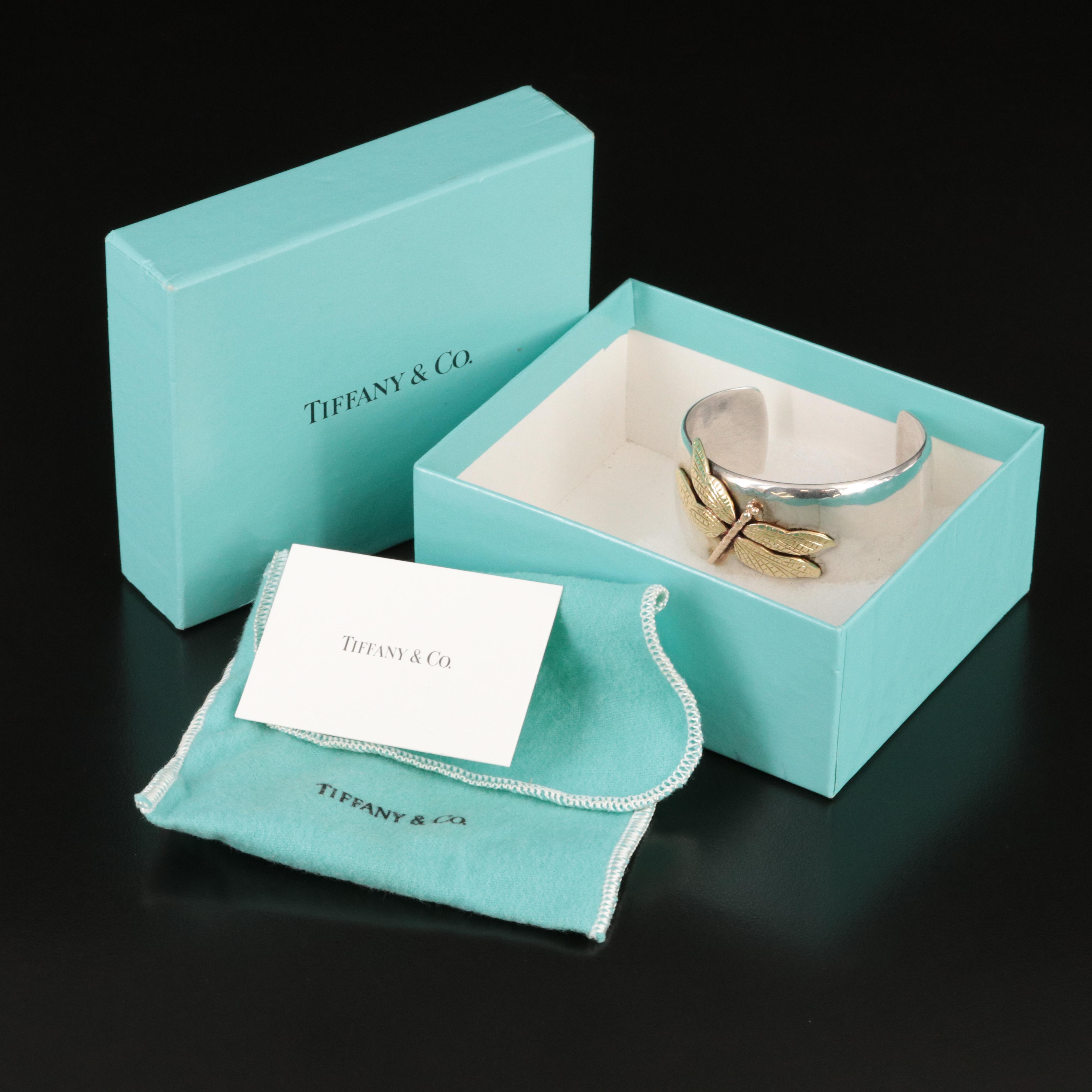 Tiffany & Co. Sterling and 18K Dragonfly Cuff Bracelet