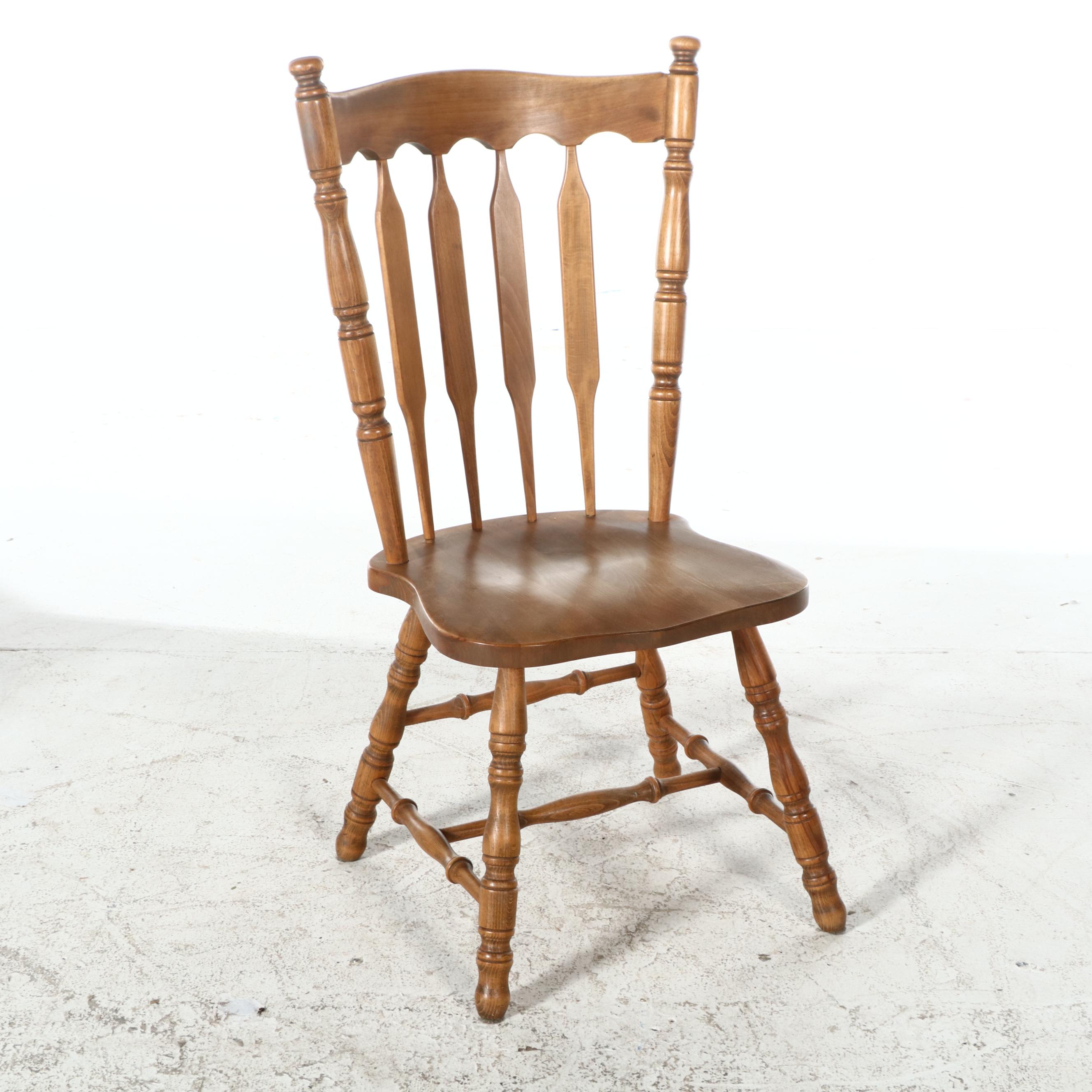 Eastern European Folk Art Style Carved Oak Bench with Table and Chairs