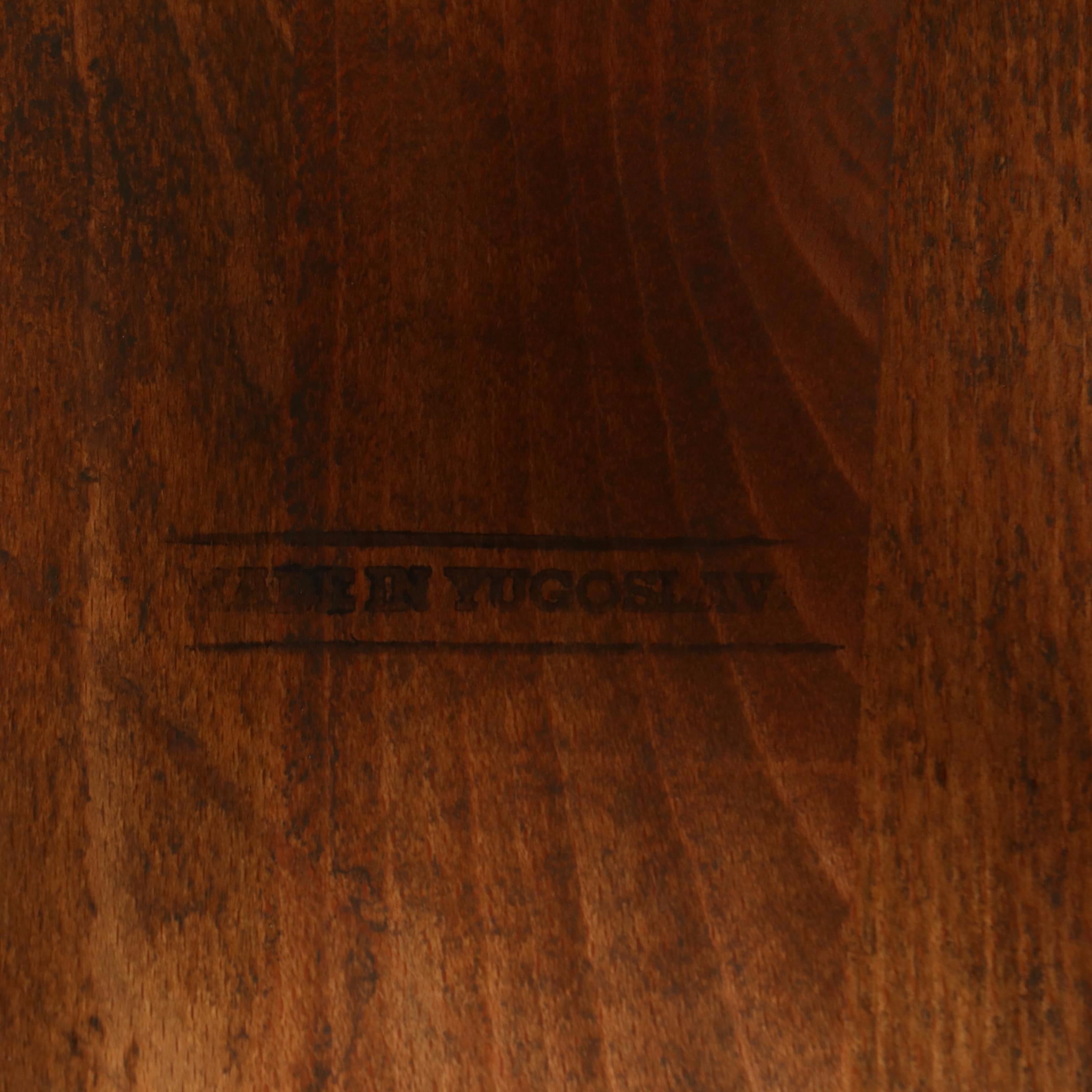 Eastern European Folk Art Style Carved Oak Bench with Table and Chairs