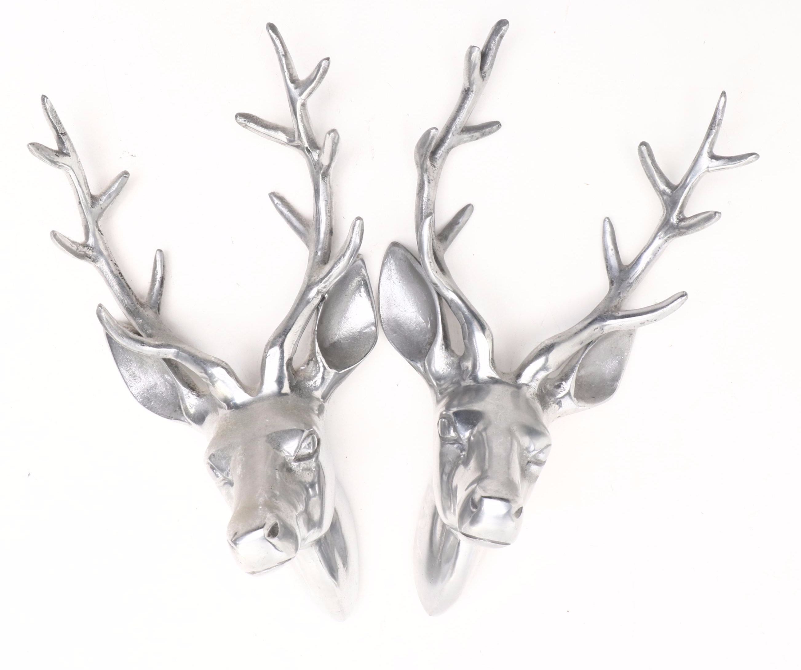 Metal and Resin Wall Hanging Stag Heads