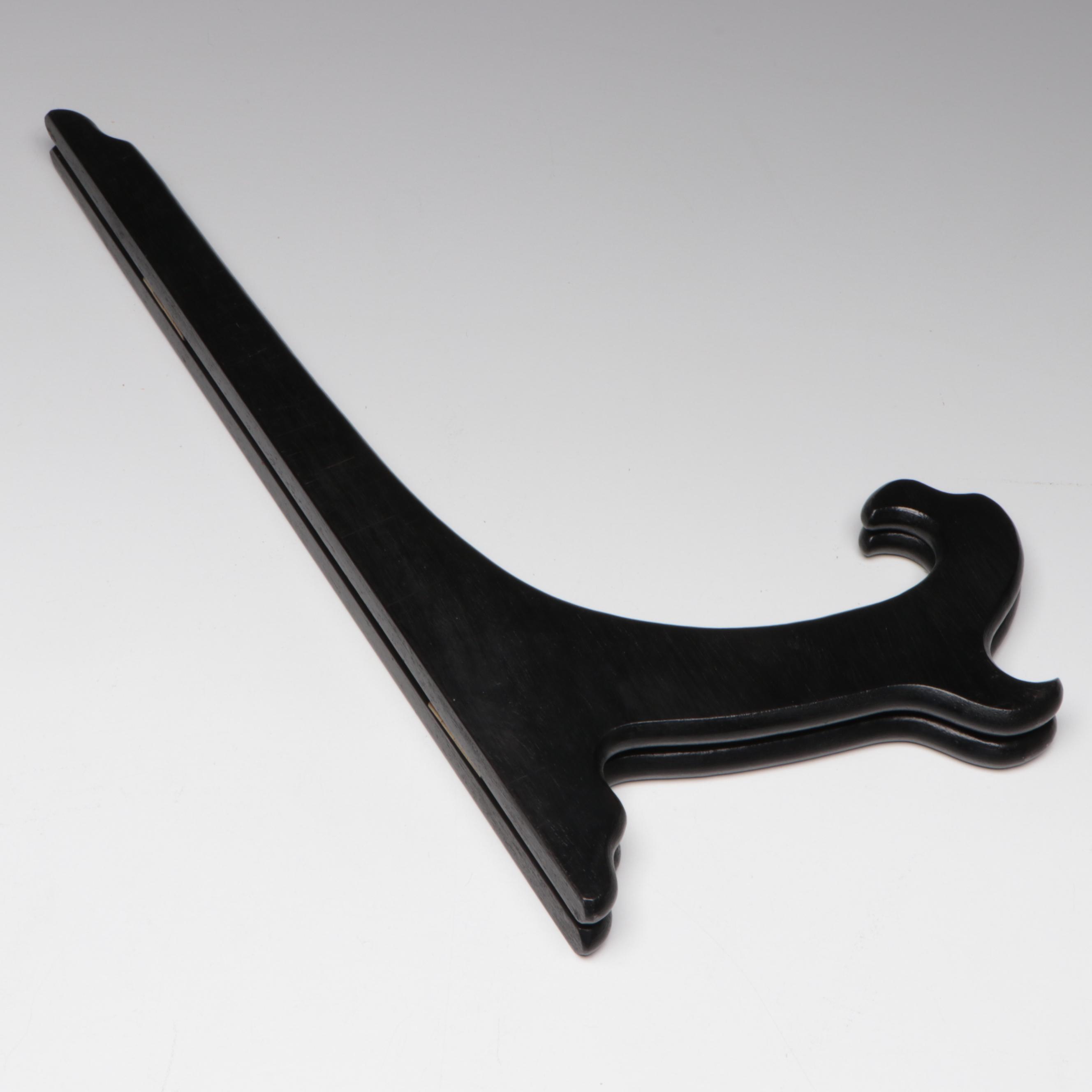 Lace Doily in Stained Glass Frame with Wooden Display Stand