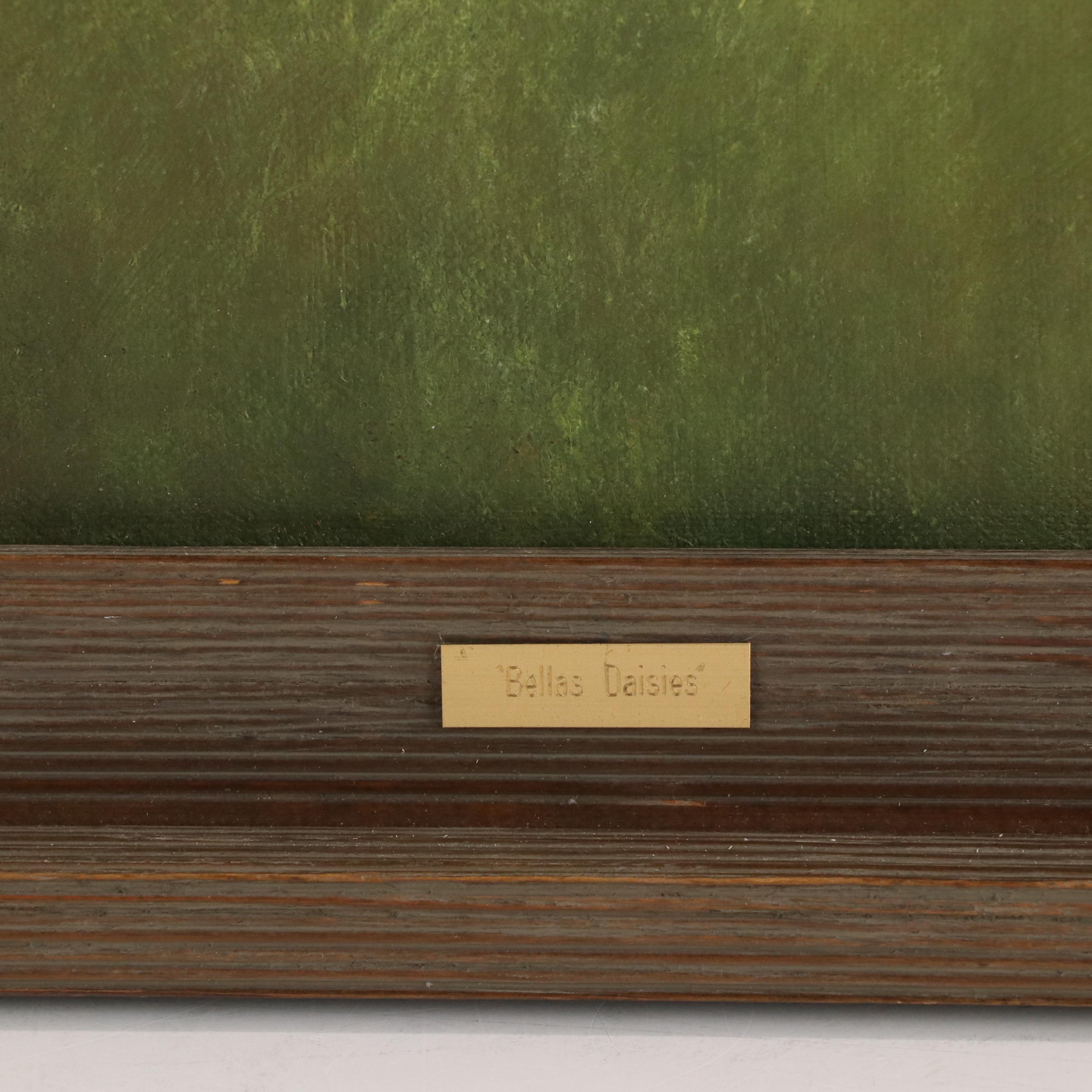 Tricia Bass Oil Painting of Dog "Bella's Daisies"