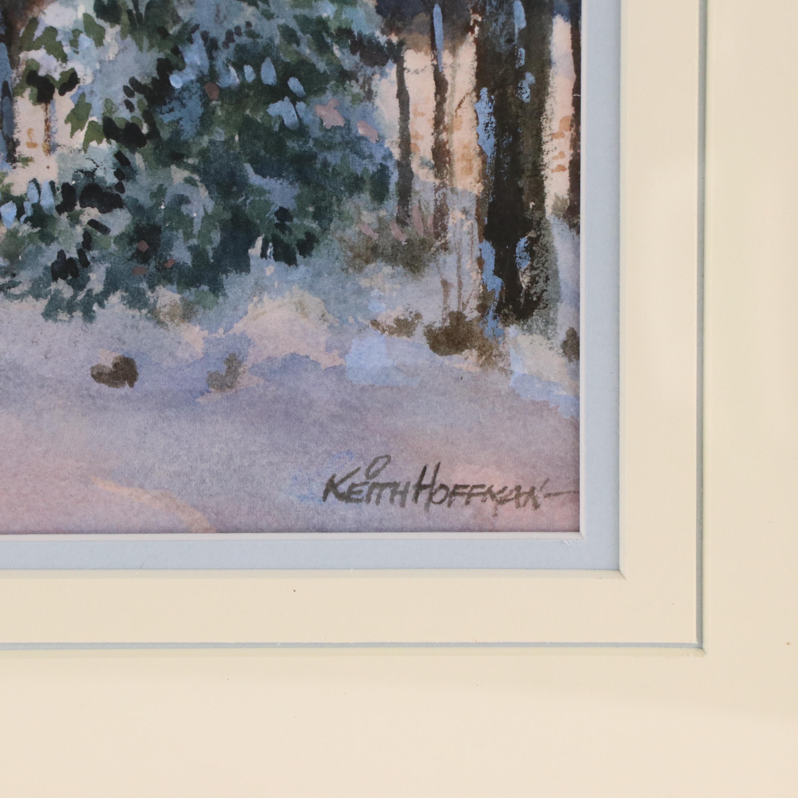Keith Hoffman Watercolor Painting of Snowy Landscape
