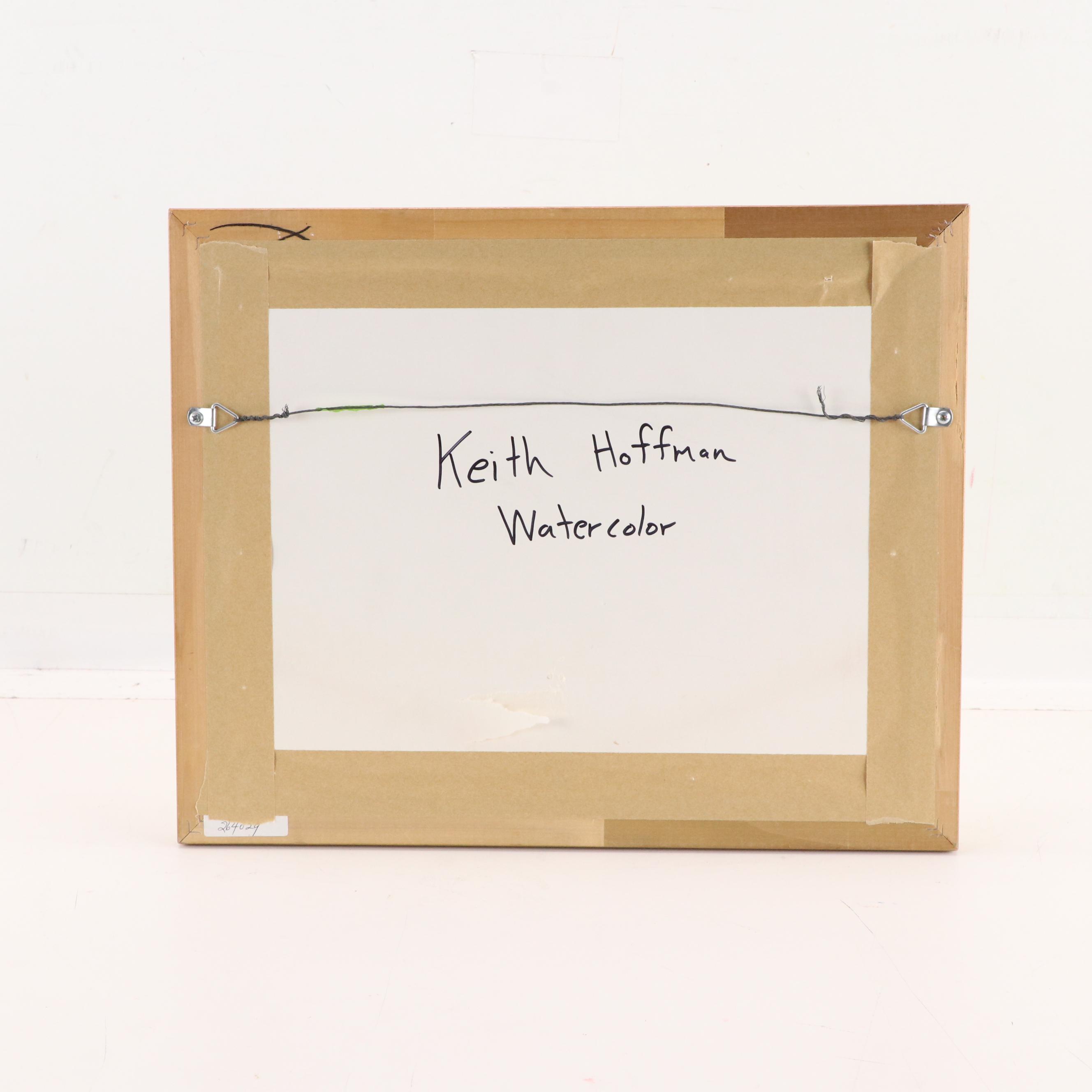 Keith Hoffman Watercolor Painting of Snowy Landscape