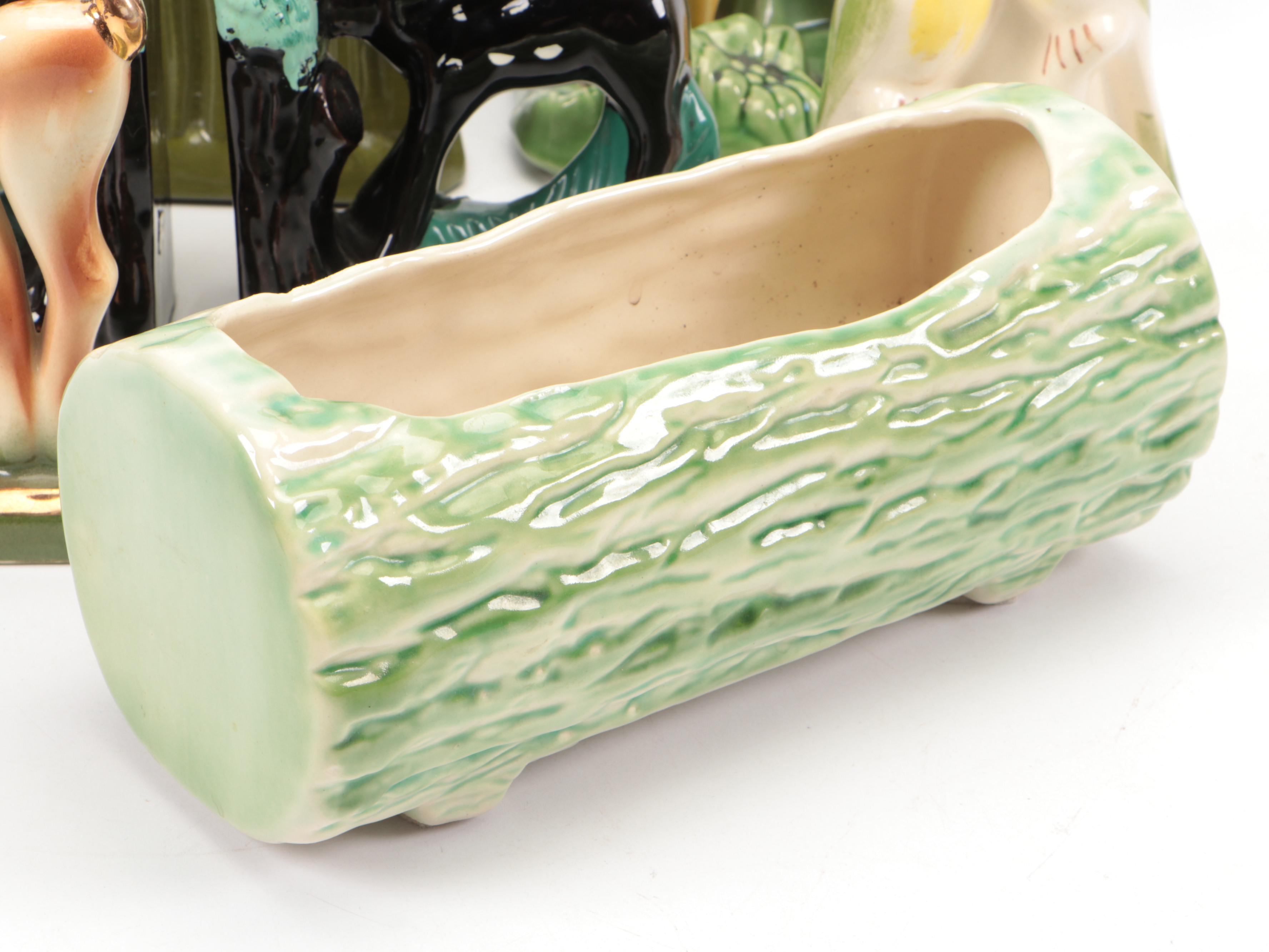 Shawnee Pottery Deer Planter with Ceramic Forest Themed Décor and Planters