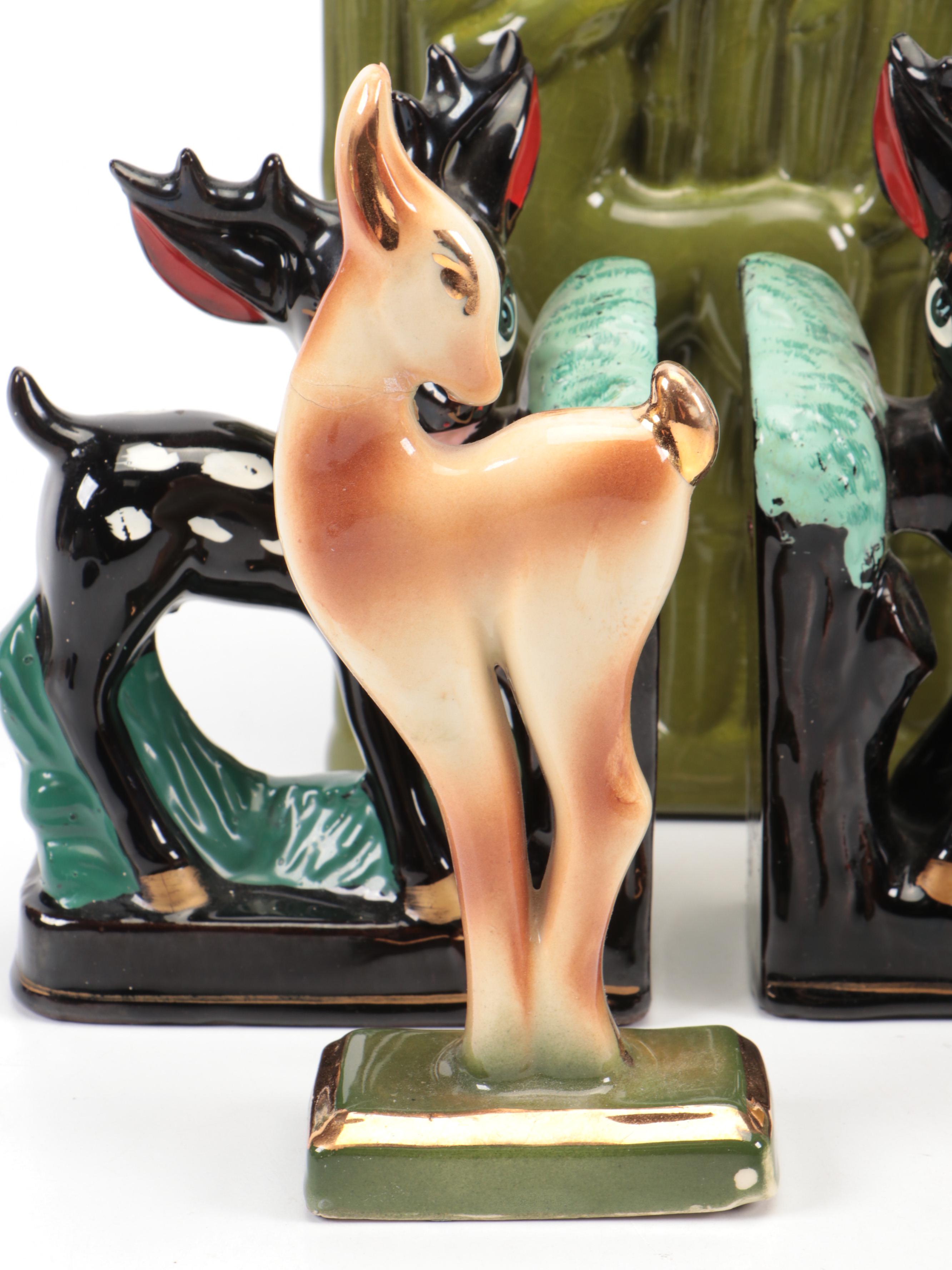 Shawnee Pottery Deer Planter with Ceramic Forest Themed Décor and Planters