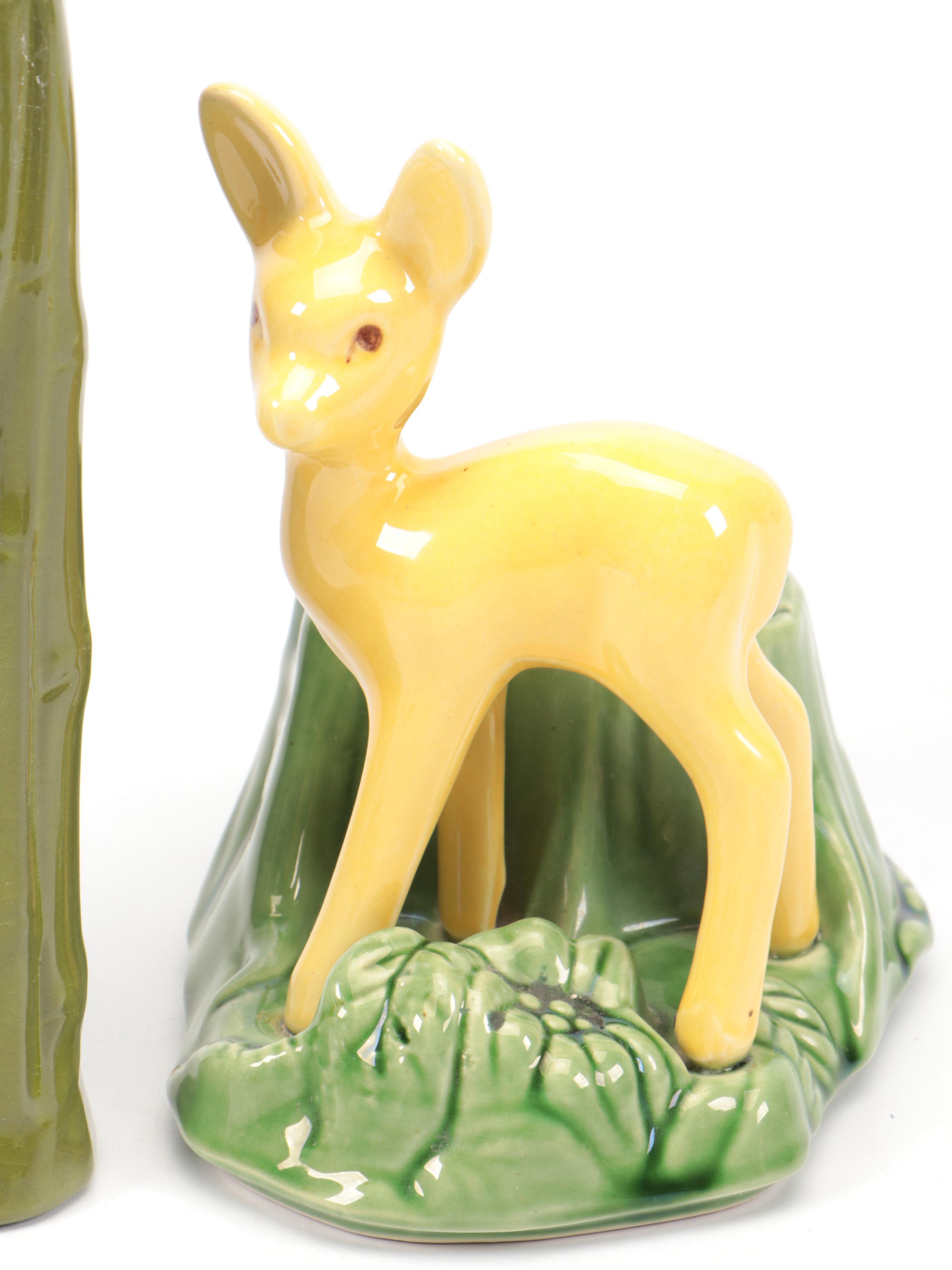 Shawnee Pottery Deer Planter with Ceramic Forest Themed Décor and Planters