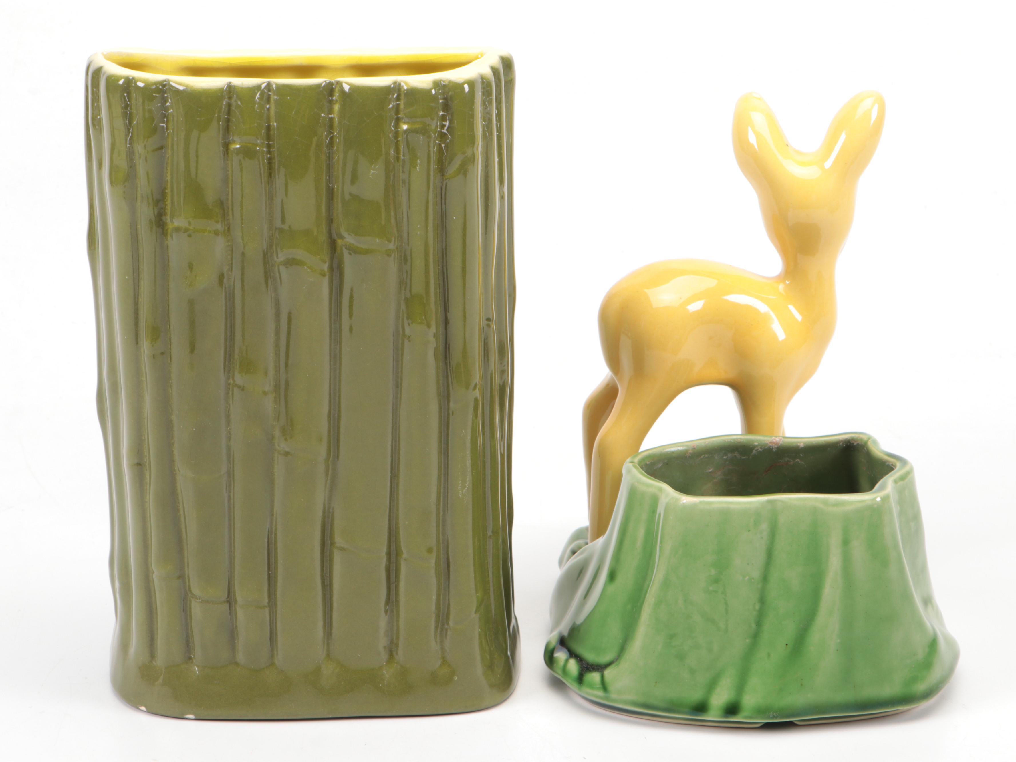 Shawnee Pottery Deer Planter with Ceramic Forest Themed Décor and Planters