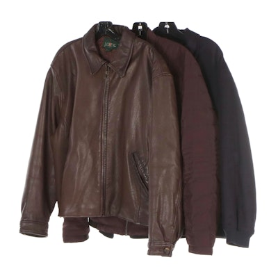 Men's Michael Kors Down Jacket, J. Crew Leather & Jos. A. Bank Cashmere Jackets