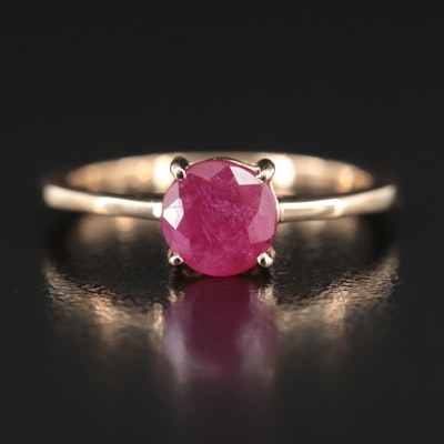 14K Ruby Solitaire Ring