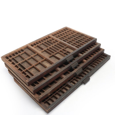 Hamilton Wooden Letterpress Drawers, Early to Mid-29th Century