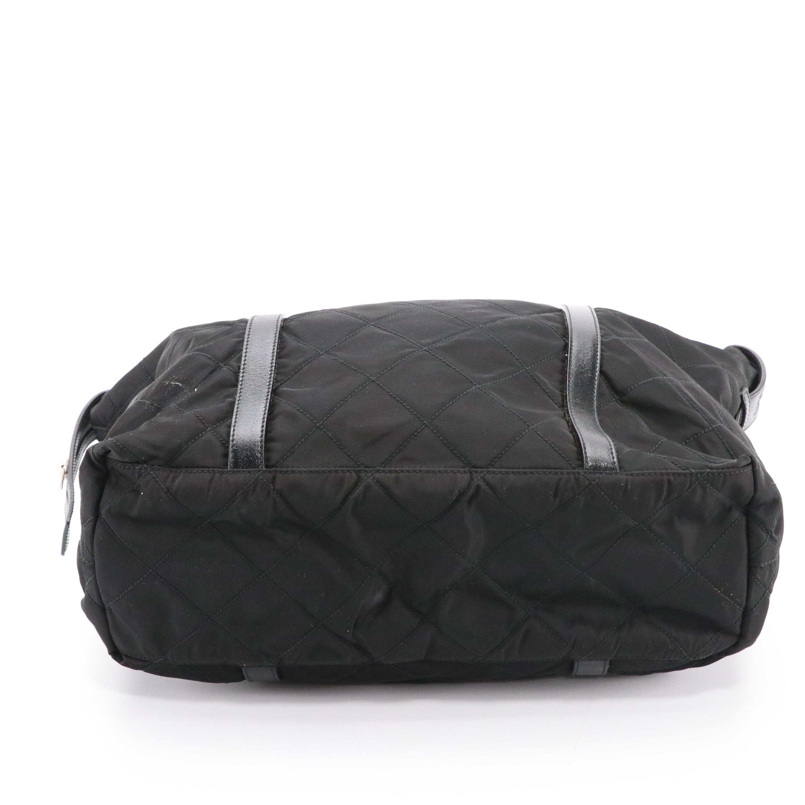 Prada Stitch Bag B9853 in Quilted Nylon with Leather Trim