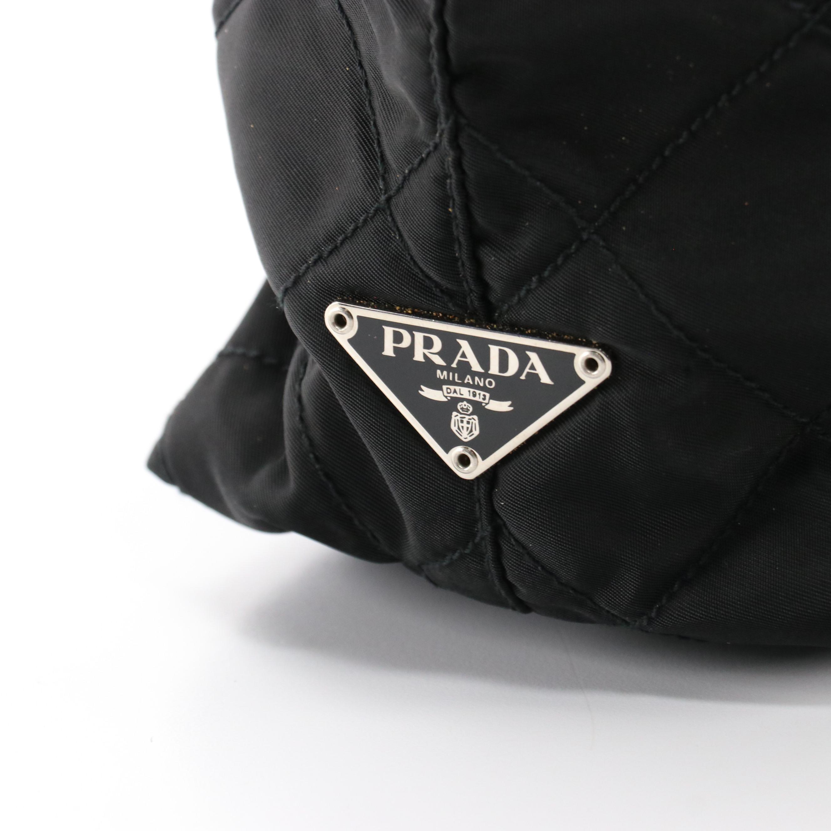 Prada Stitch Bag B9853 in Quilted Nylon with Leather Trim