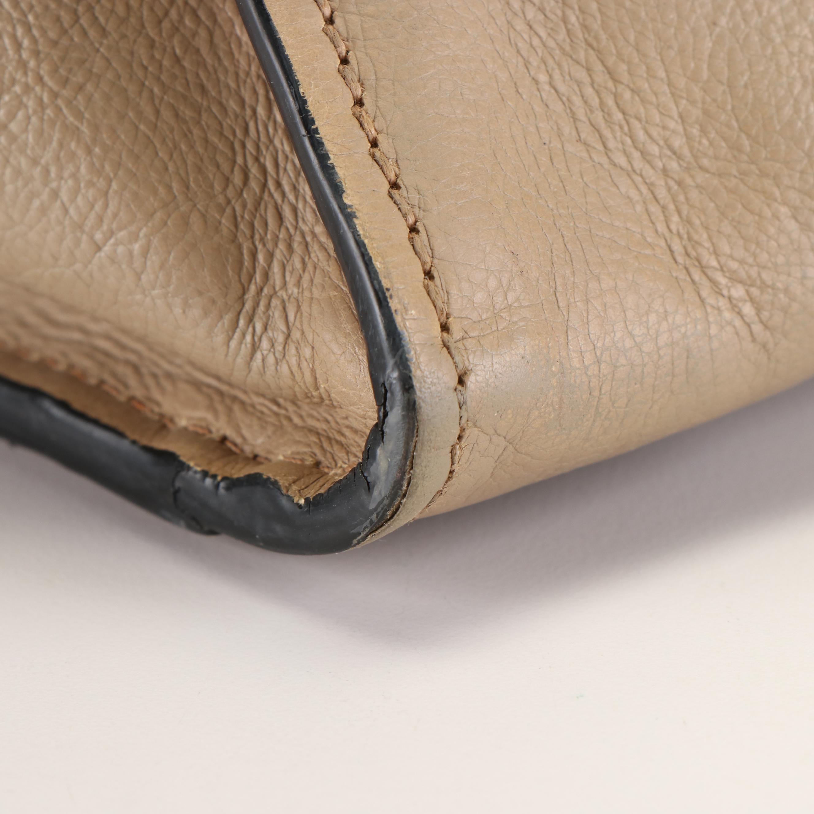 Prada Twin Pocket Tote Bag in Beige Glacé Calfskin Leather