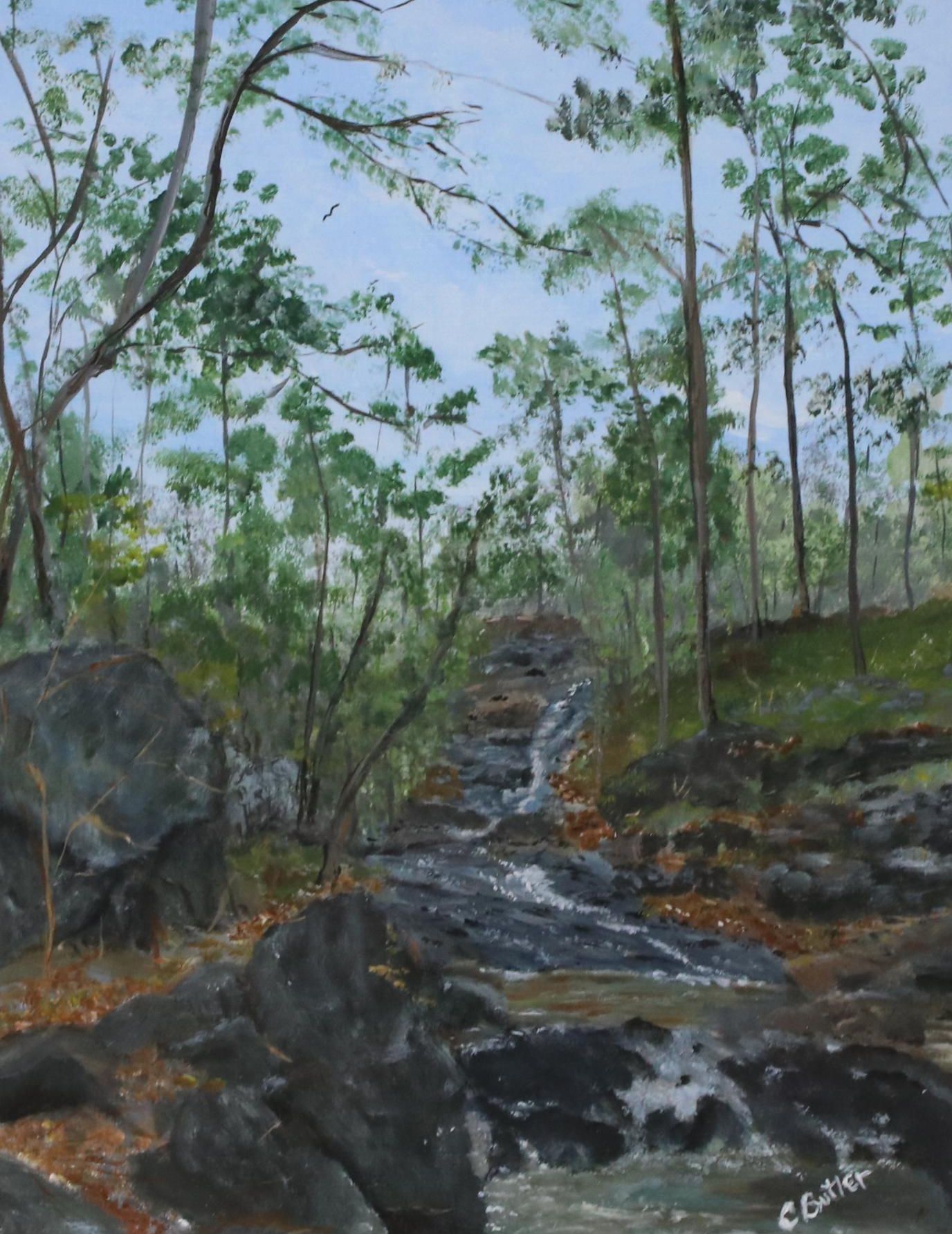 C. Butler Landscape Gouache Painting