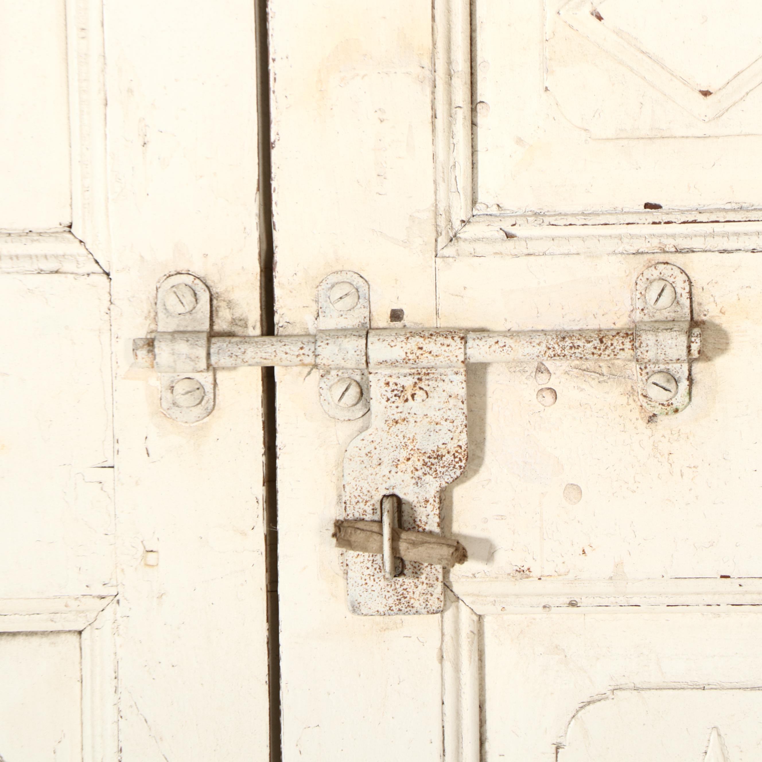 Continental European Architectural Salvage French Door with Transom Window