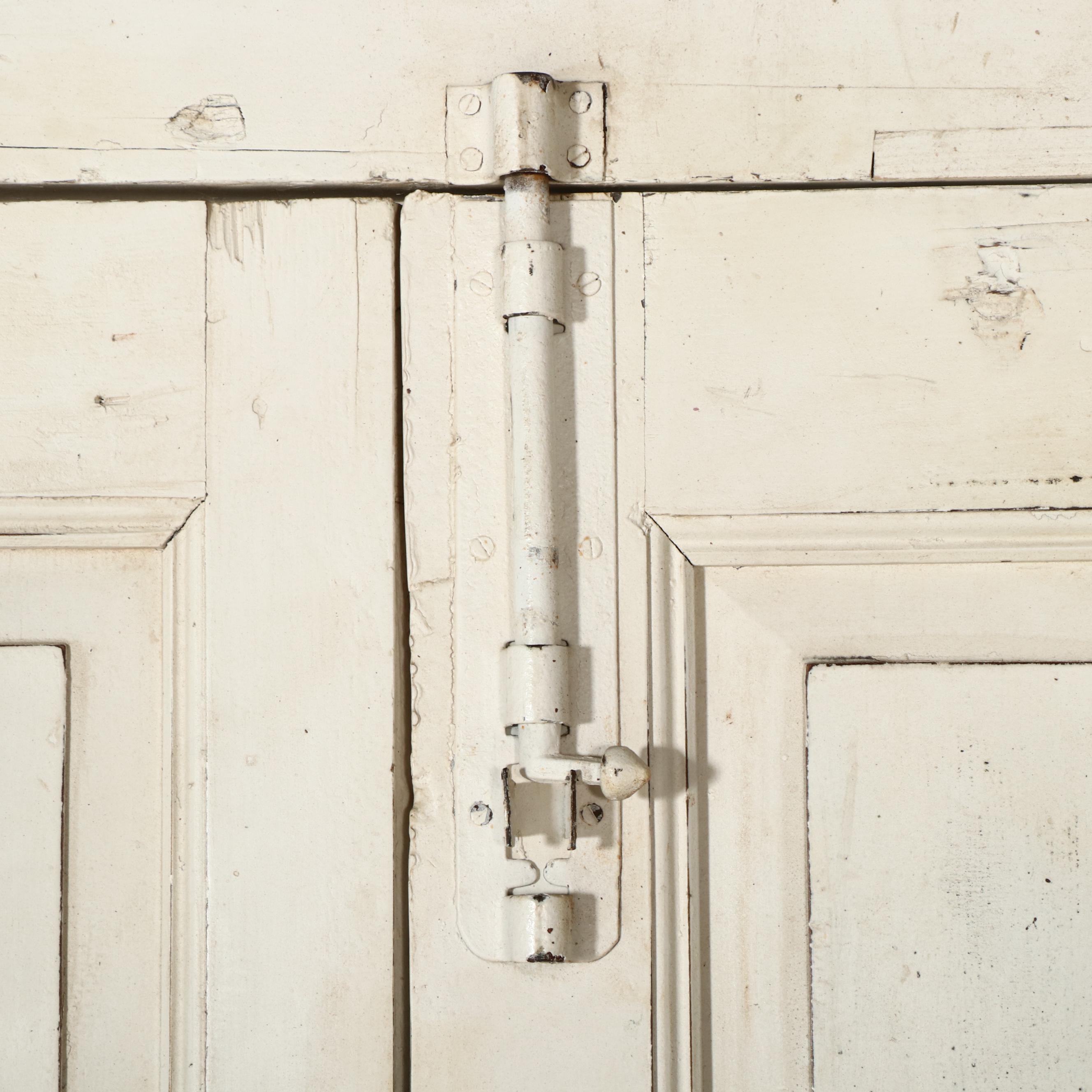 Continental European Architectural Salvage French Door with Transom Window