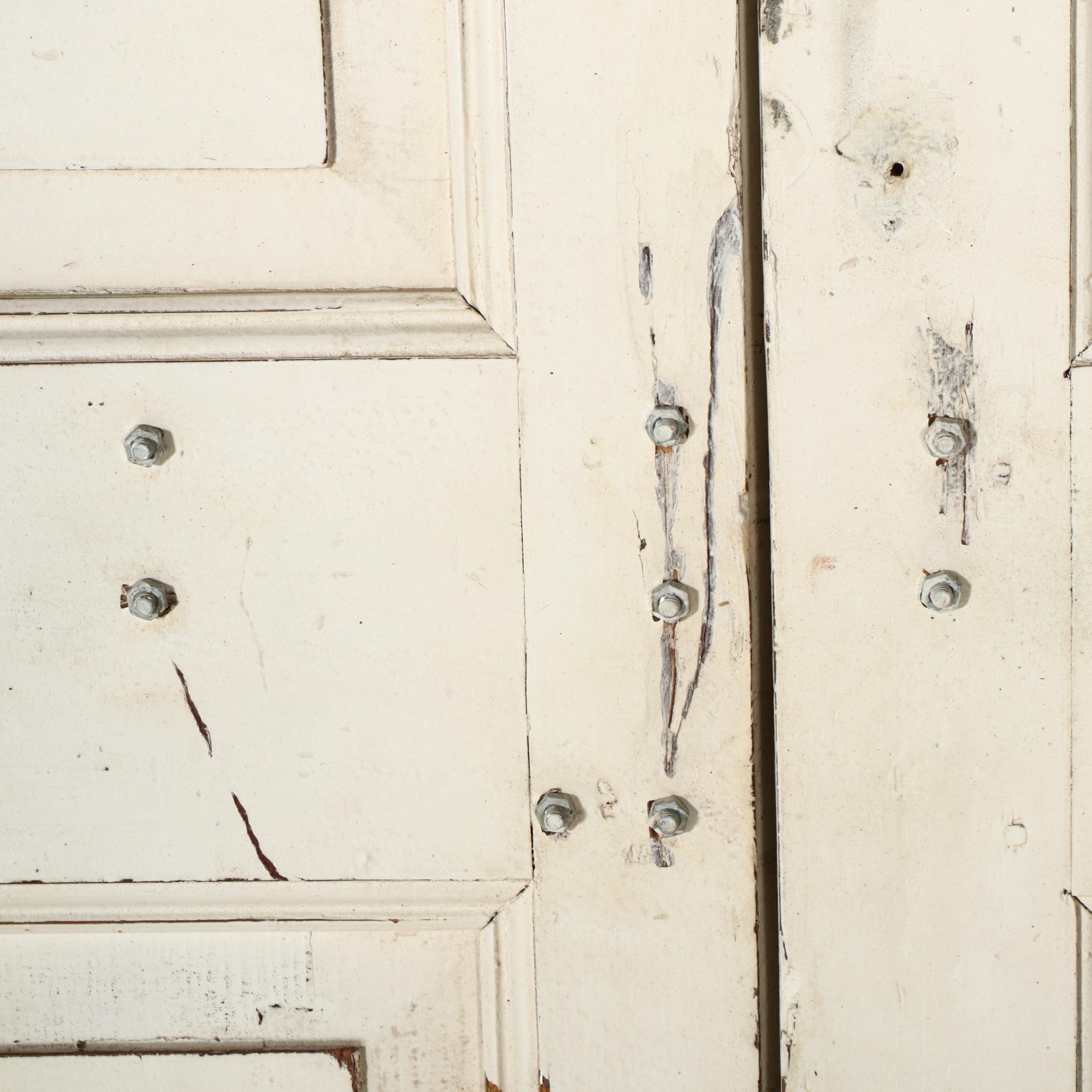 Continental European Architectural Salvage French Door with Transom Window