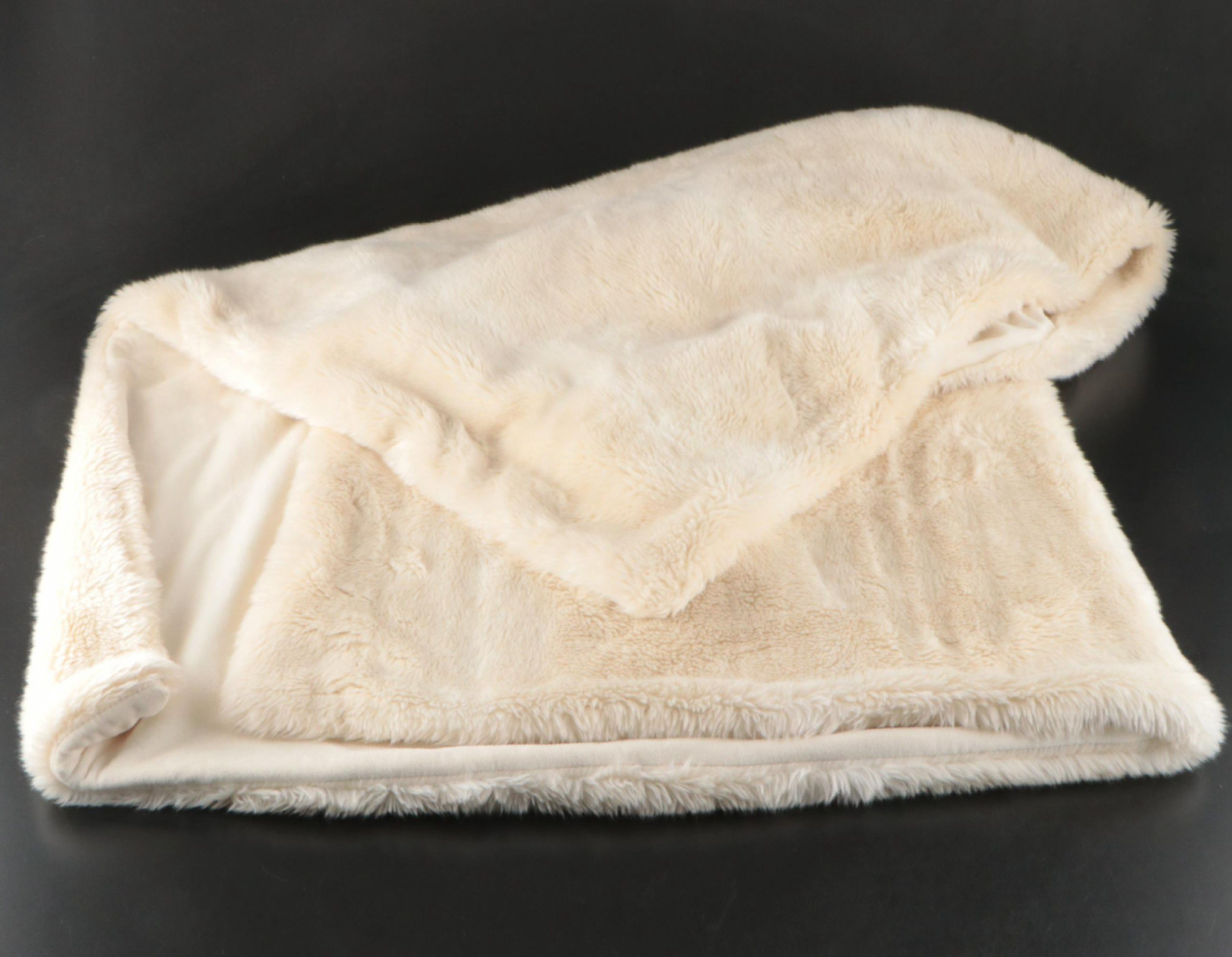 Adrienne Landau Faux Chinchilla Fur & Restoration Hardware Plush Throw Blankets