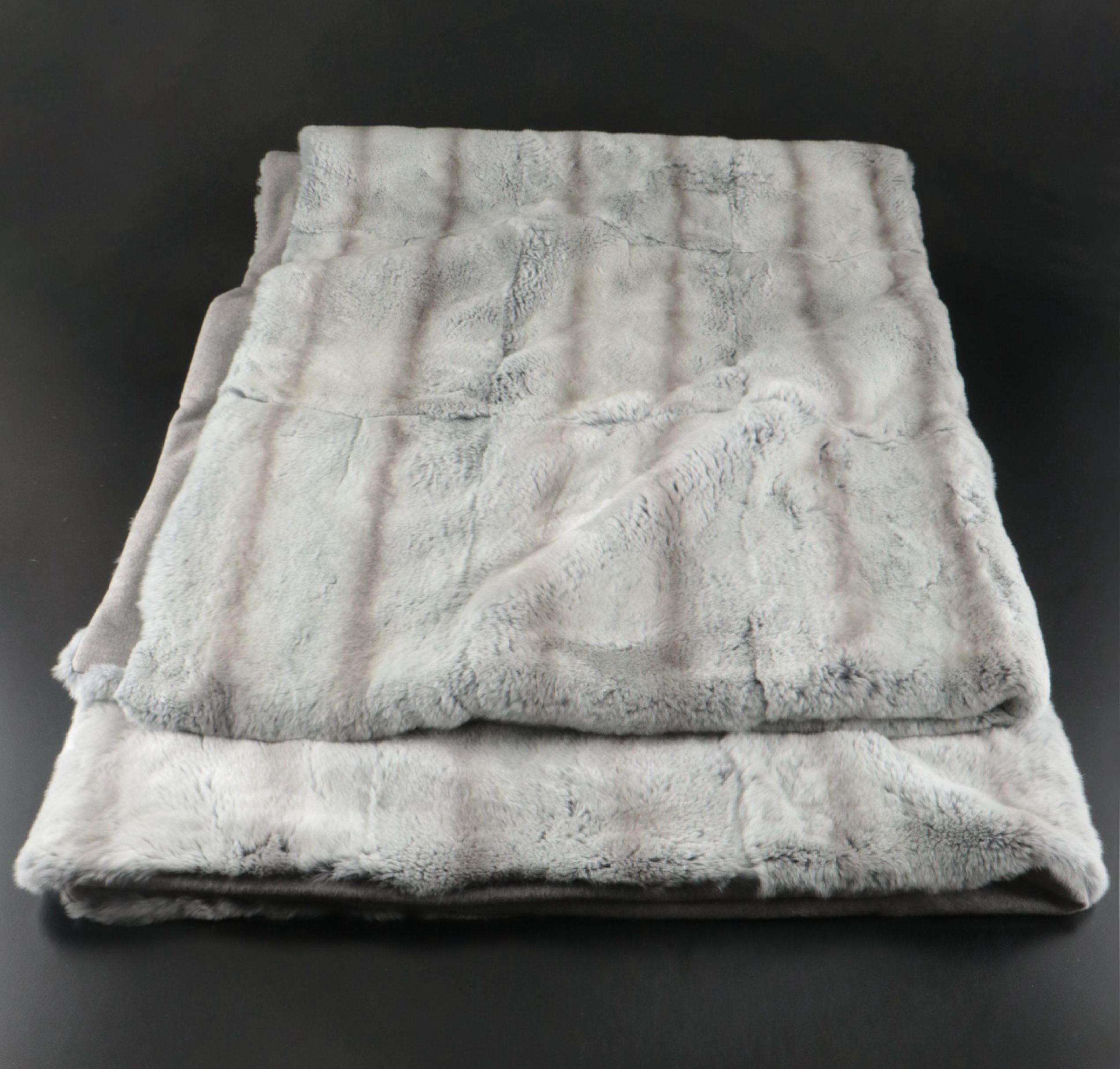 Adrienne Landau Faux Chinchilla Fur & Restoration Hardware Plush Throw Blankets