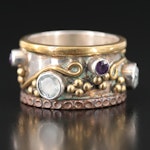 Sterling Amethyst and Topaz Band