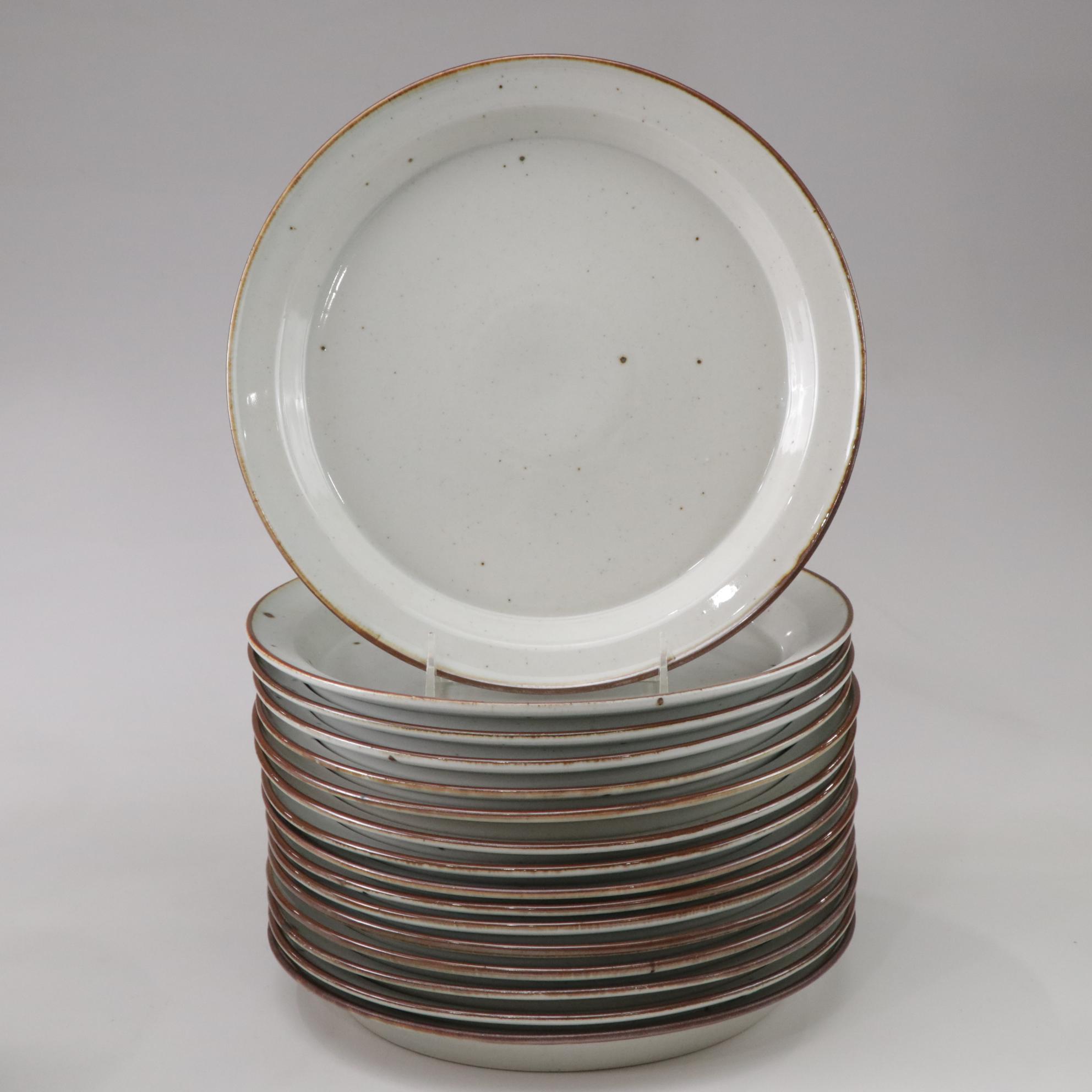 Dansk "Brown Mist" Dinnerware Collection With Original Geometric Handles