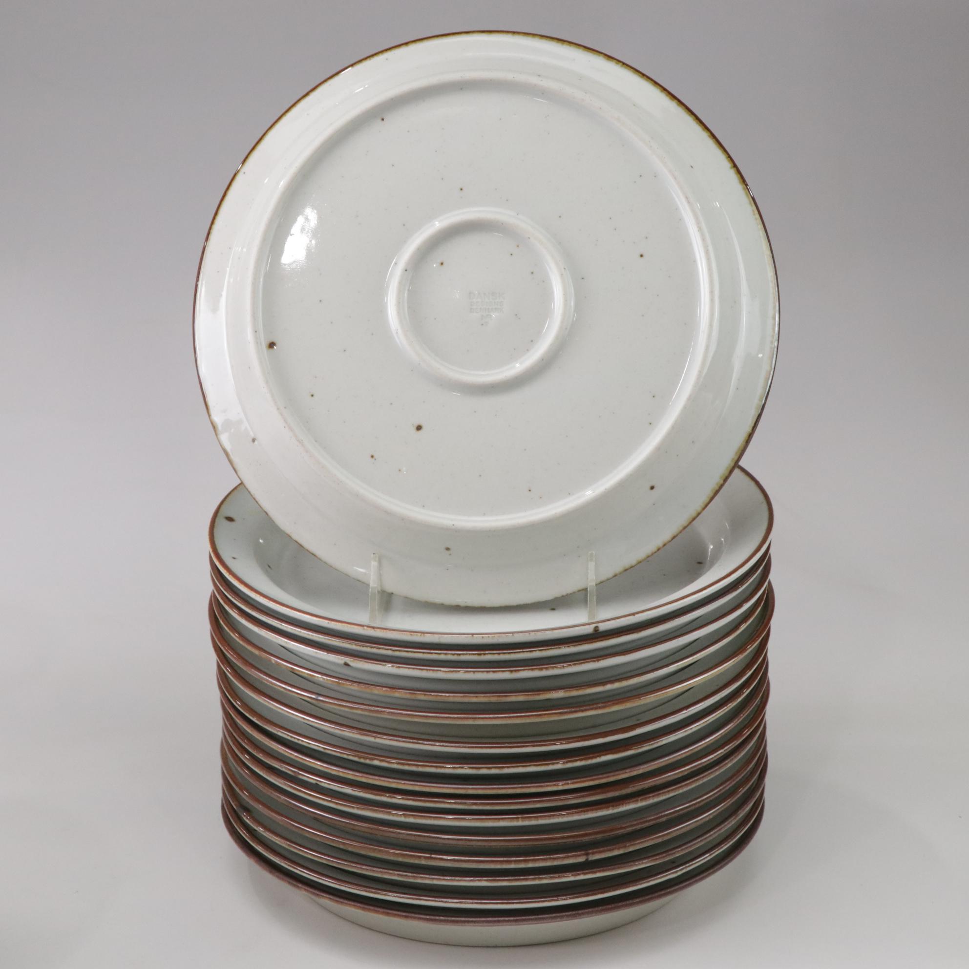 Dansk "Brown Mist" Dinnerware Collection With Original Geometric Handles