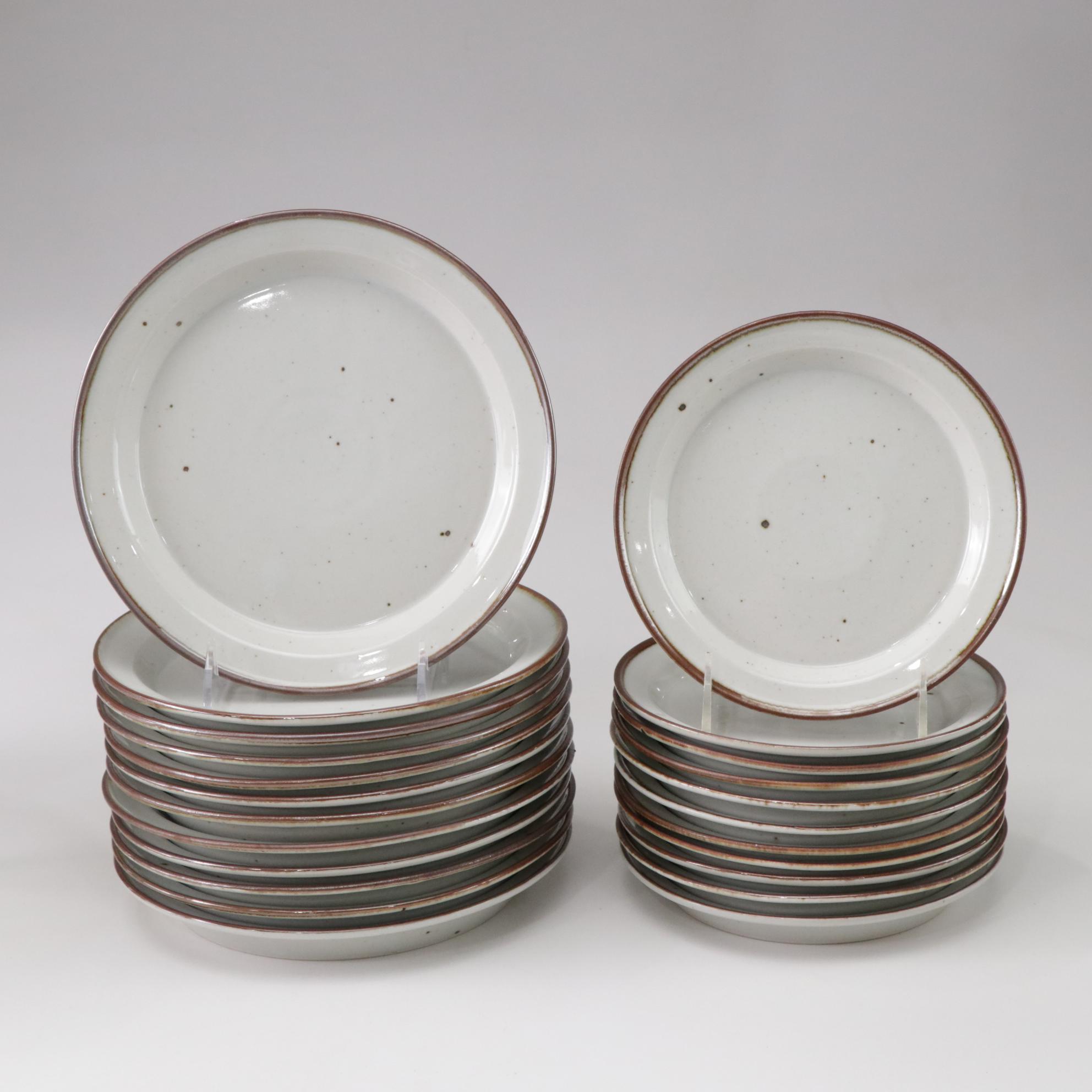 Dansk "Brown Mist" Dinnerware Collection With Original Geometric Handles