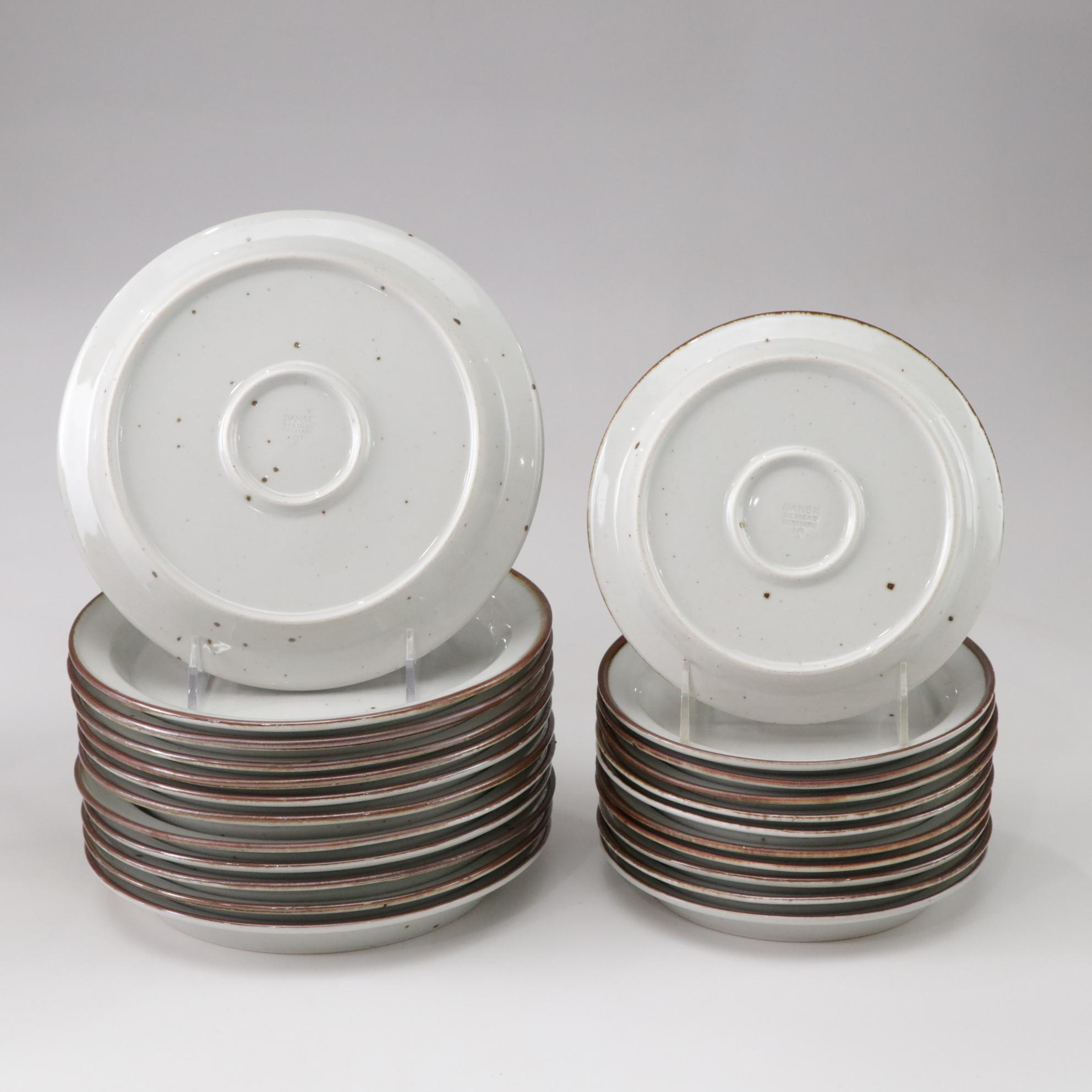 Dansk "Brown Mist" Dinnerware Collection With Original Geometric Handles
