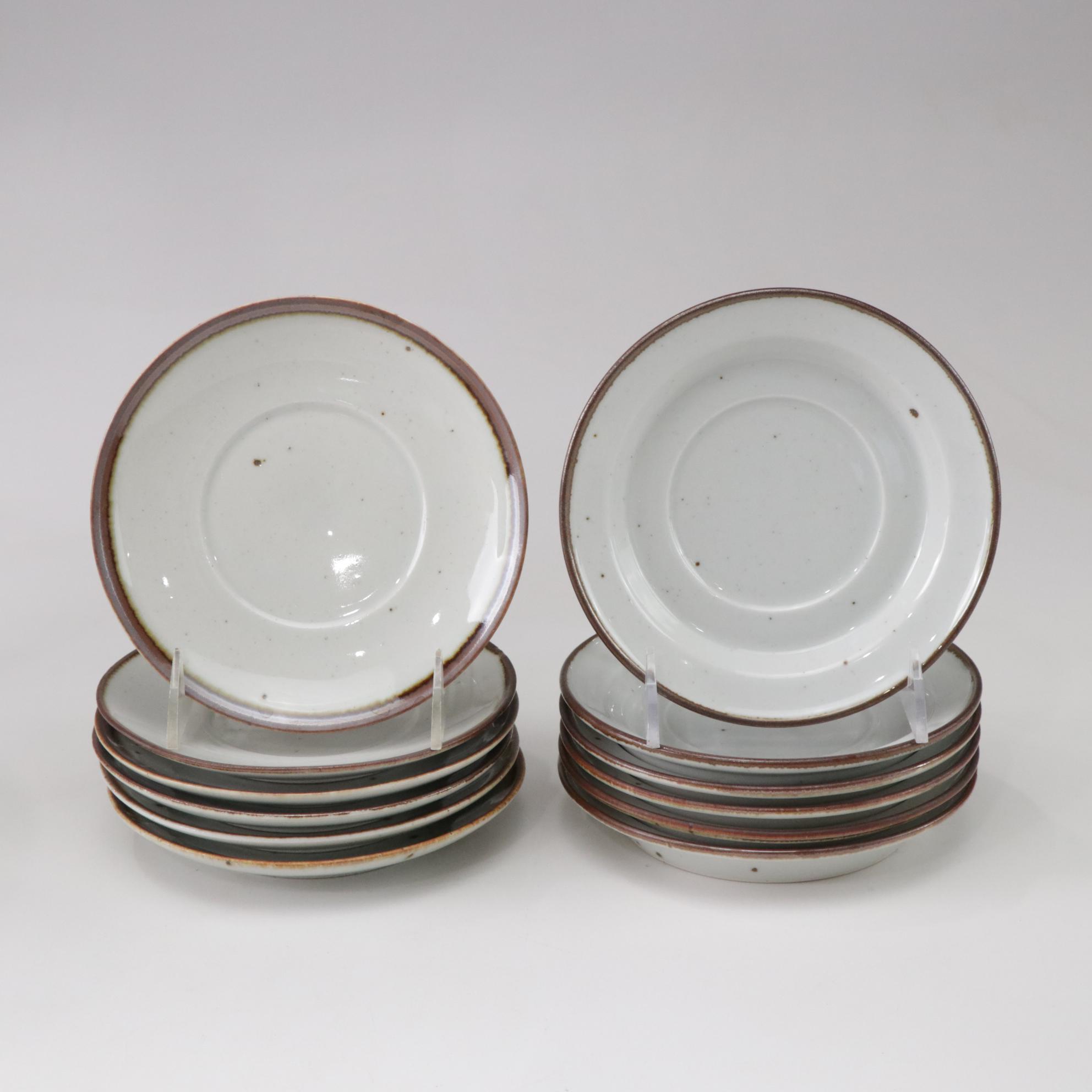 Dansk "Brown Mist" Dinnerware Collection With Original Geometric Handles