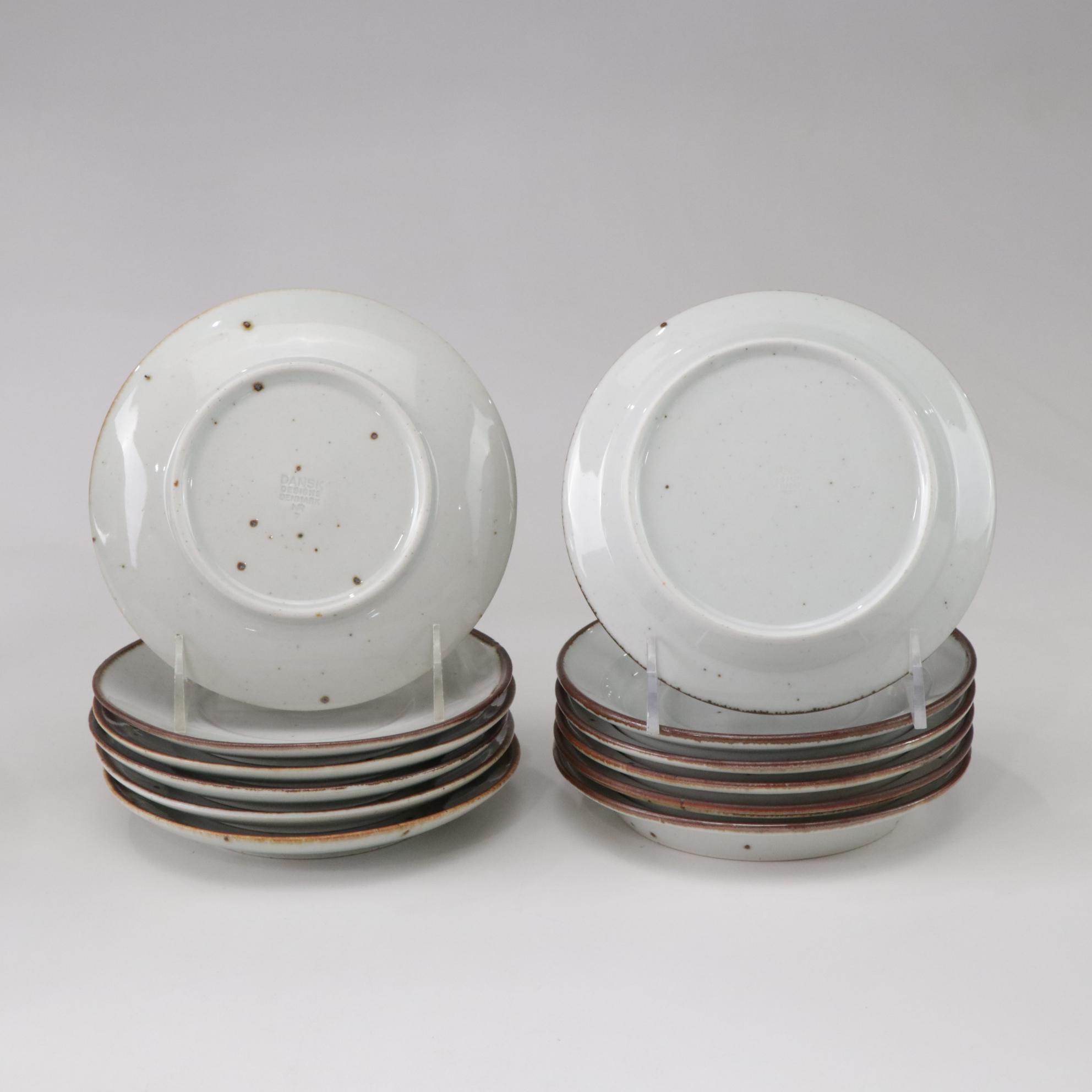 Dansk "Brown Mist" Dinnerware Collection With Original Geometric Handles