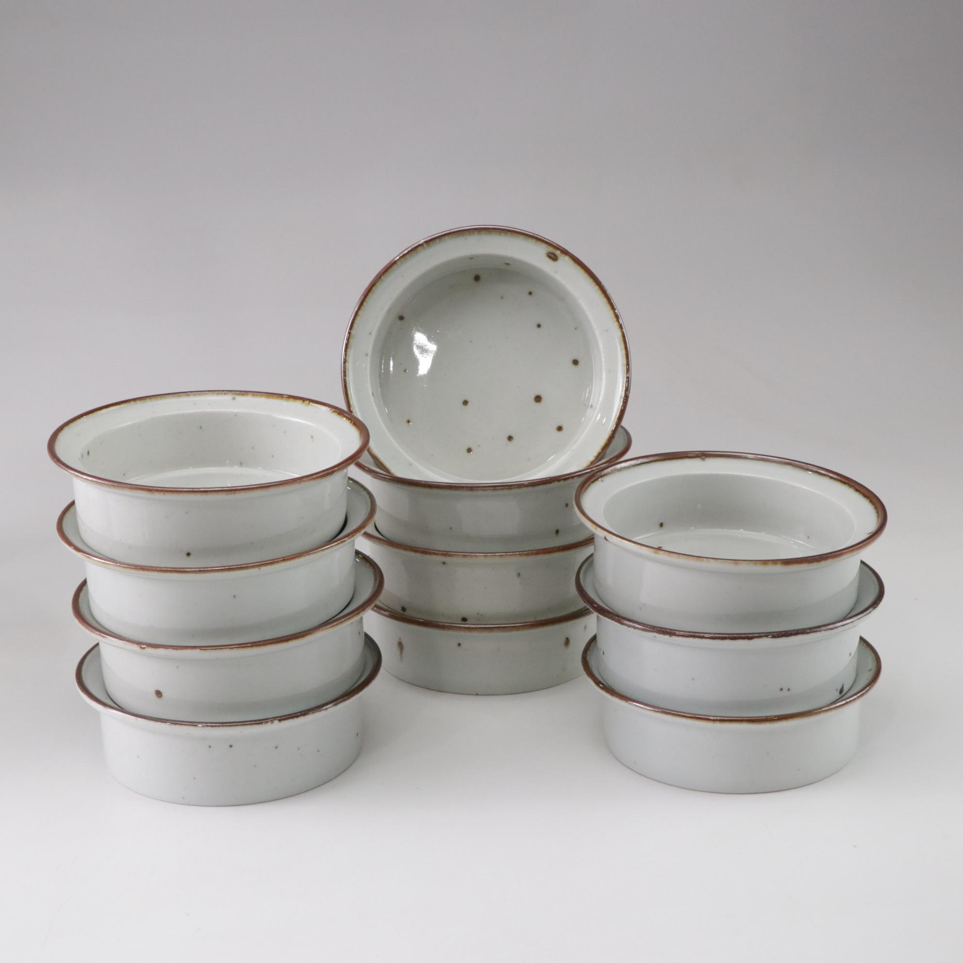 Dansk "Brown Mist" Dinnerware Collection With Original Geometric Handles