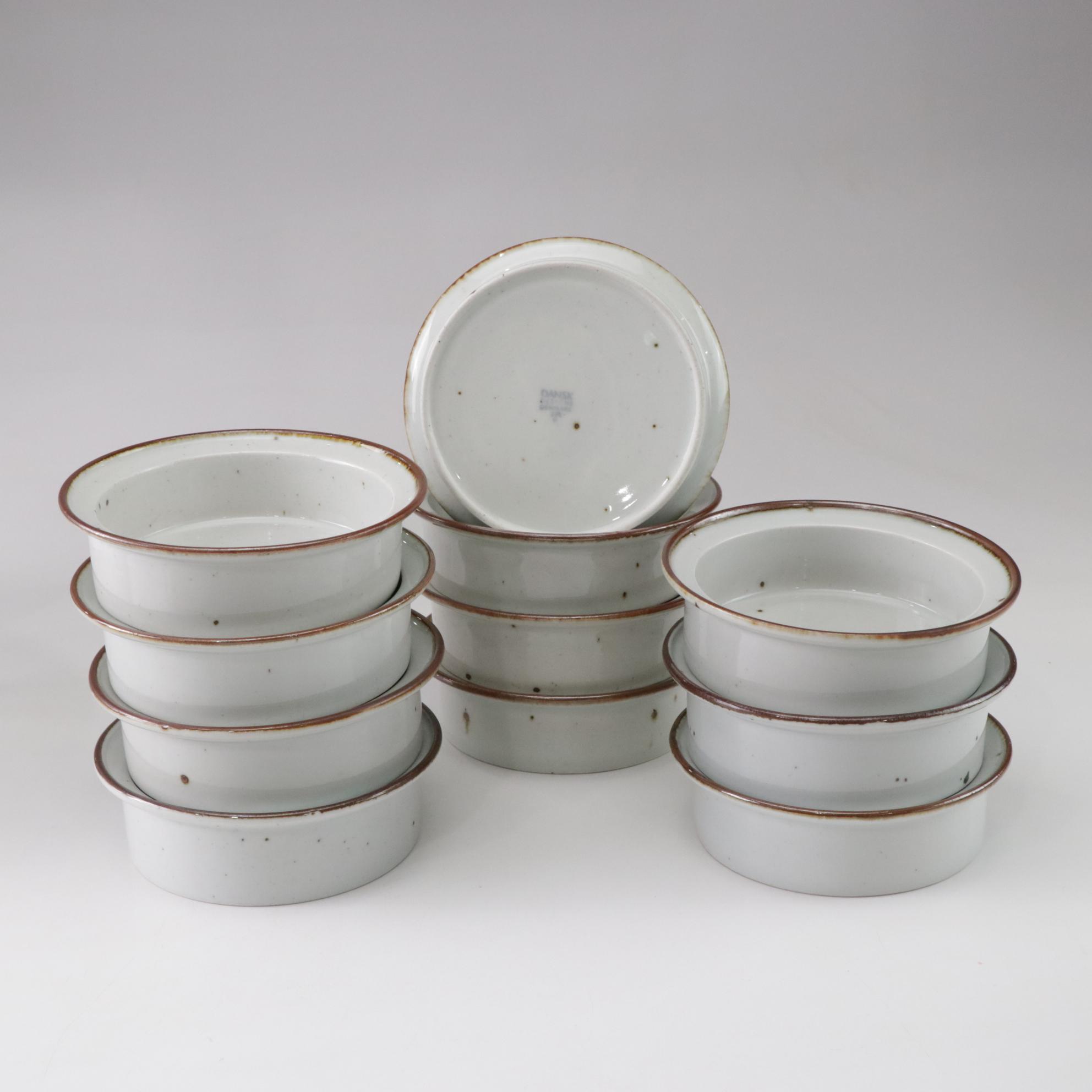 Dansk "Brown Mist" Dinnerware Collection With Original Geometric Handles