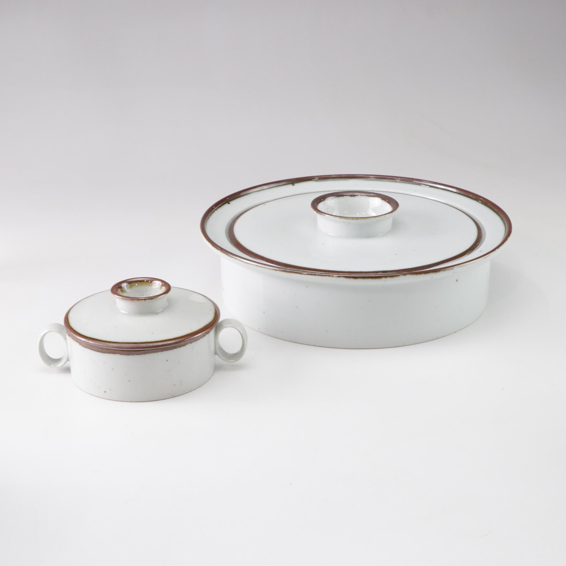 Dansk "Brown Mist" Dinnerware Collection With Original Geometric Handles