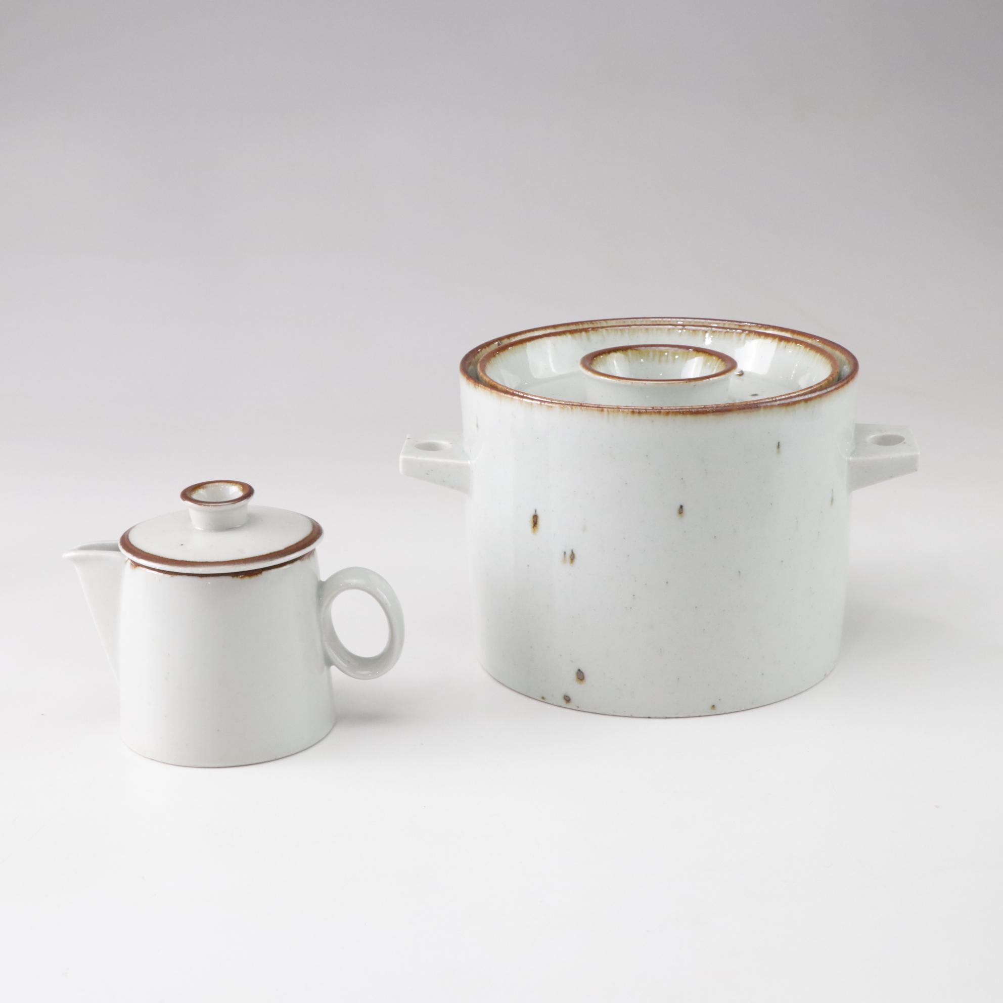 Dansk "Brown Mist" Dinnerware Collection With Original Geometric Handles