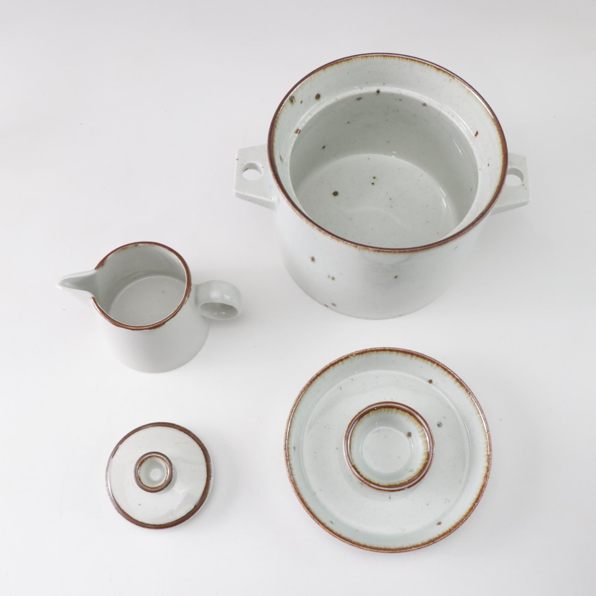 Dansk "Brown Mist" Dinnerware Collection With Original Geometric Handles