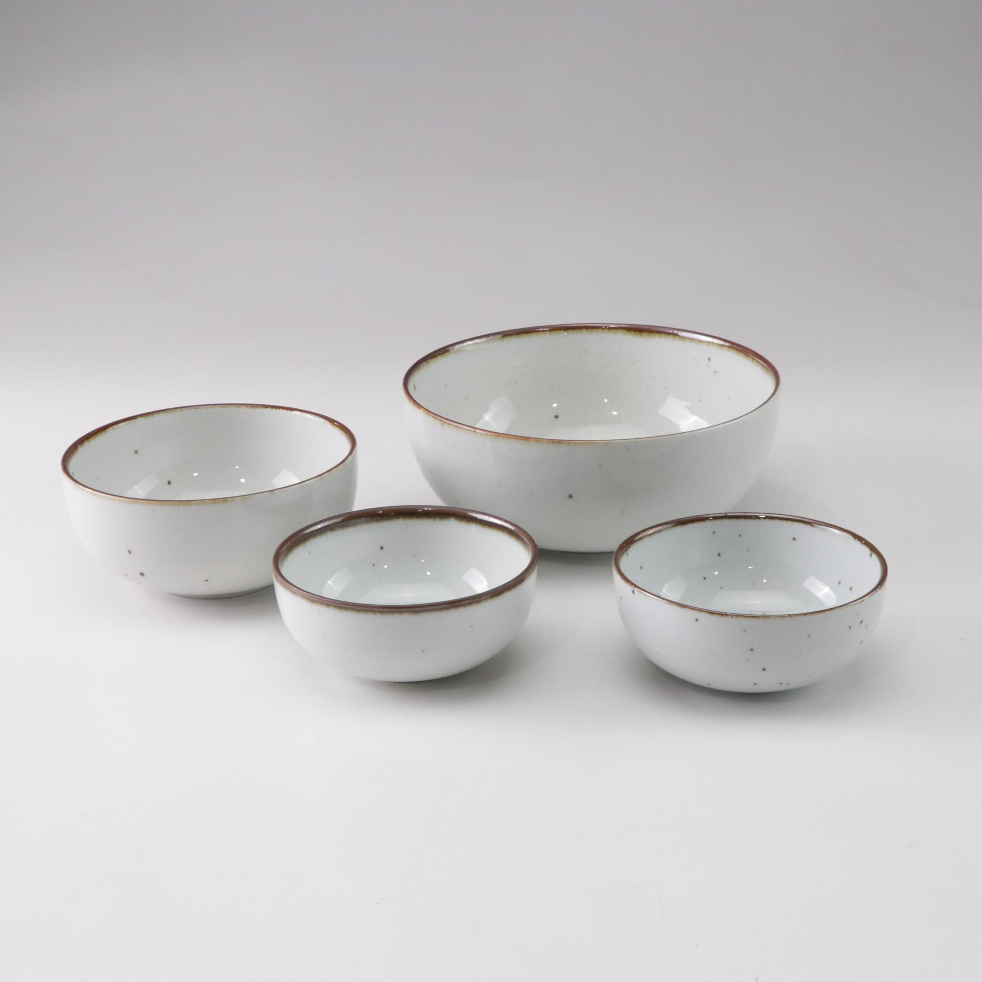 Dansk "Brown Mist" Dinnerware Collection With Original Geometric Handles