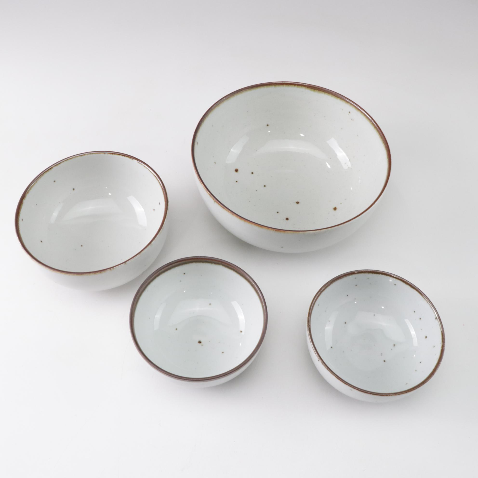 Dansk "Brown Mist" Dinnerware Collection With Original Geometric Handles