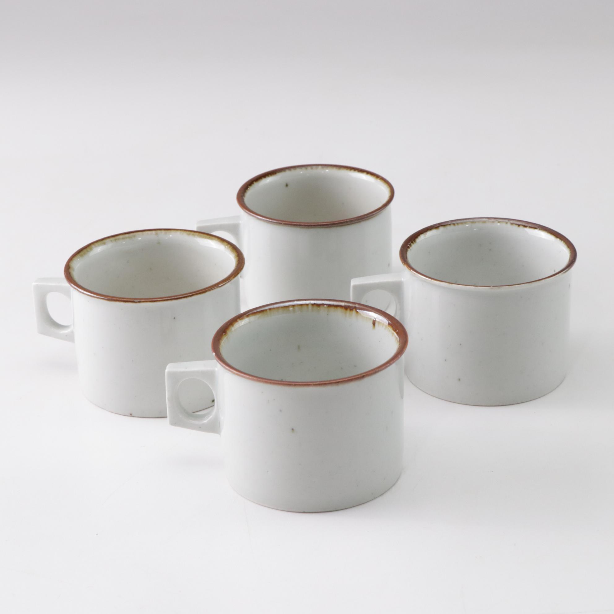 Dansk "Brown Mist" Dinnerware Collection With Original Geometric Handles